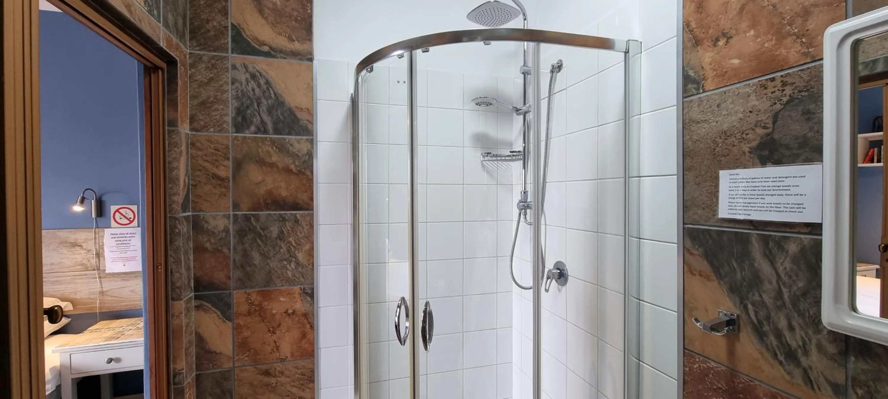 Shower in Crooked Tree Cottage