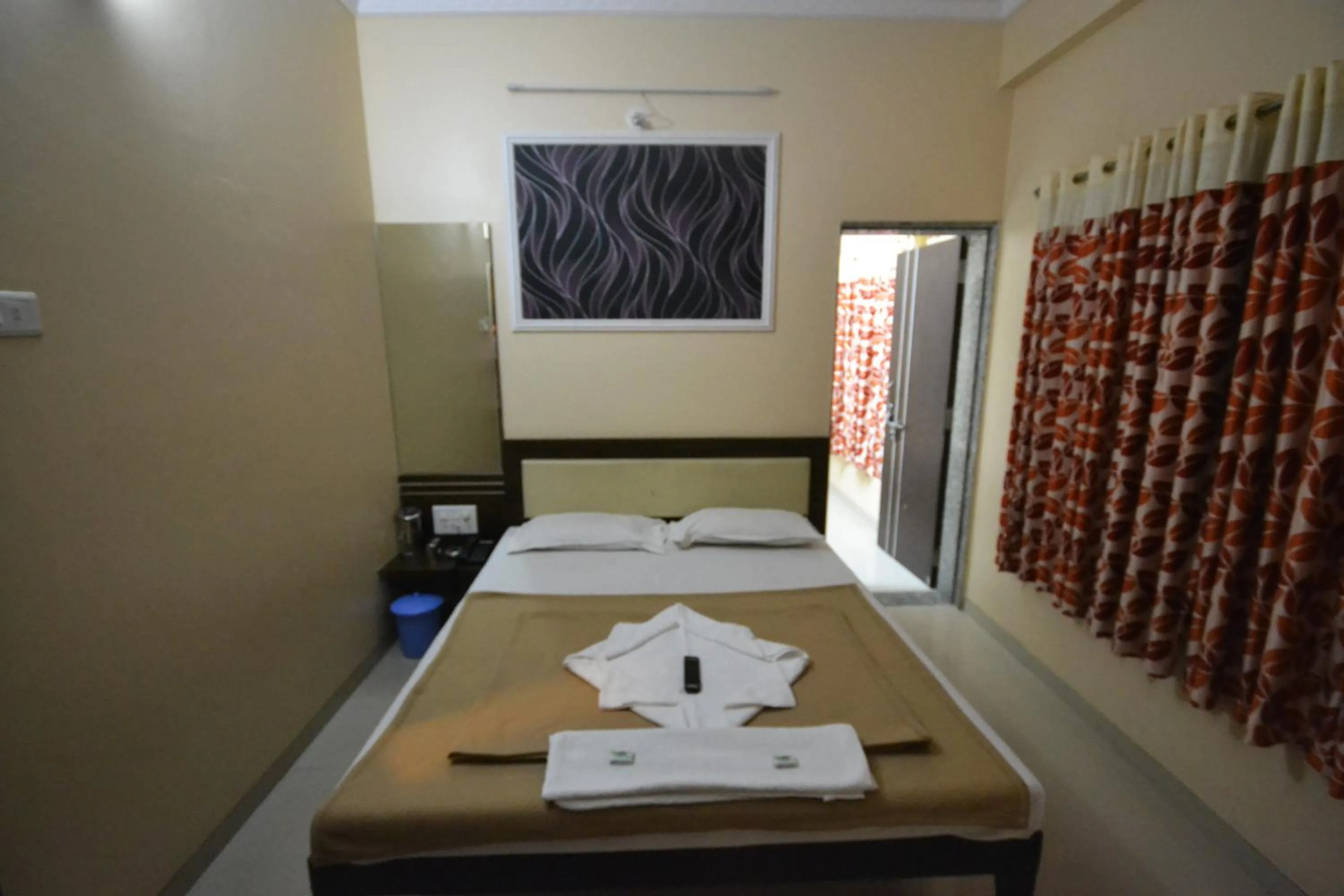 Bed in Hotel Yogiraj
