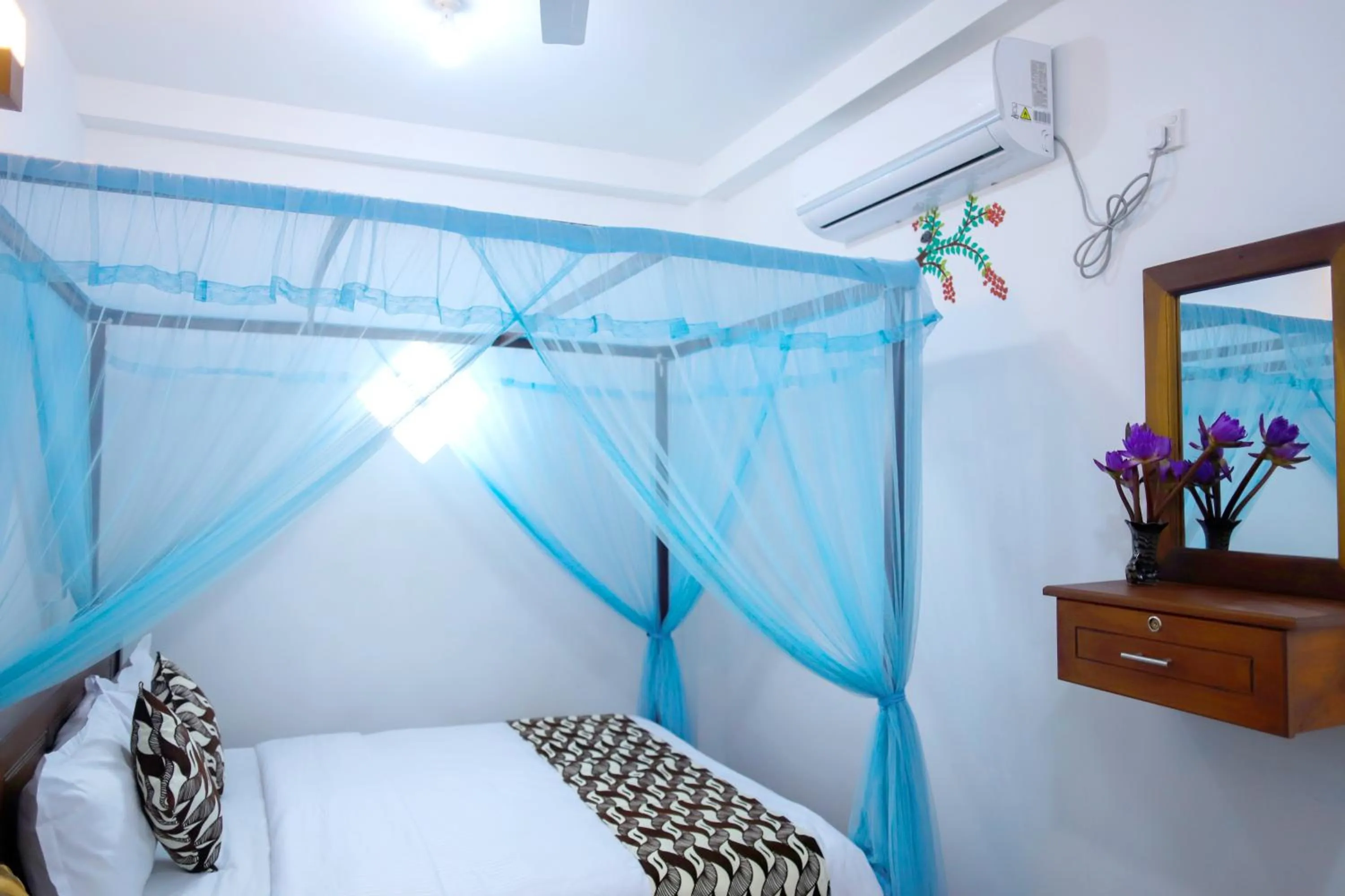 air conditioner, Bed in Village Star Rest-Mirissa