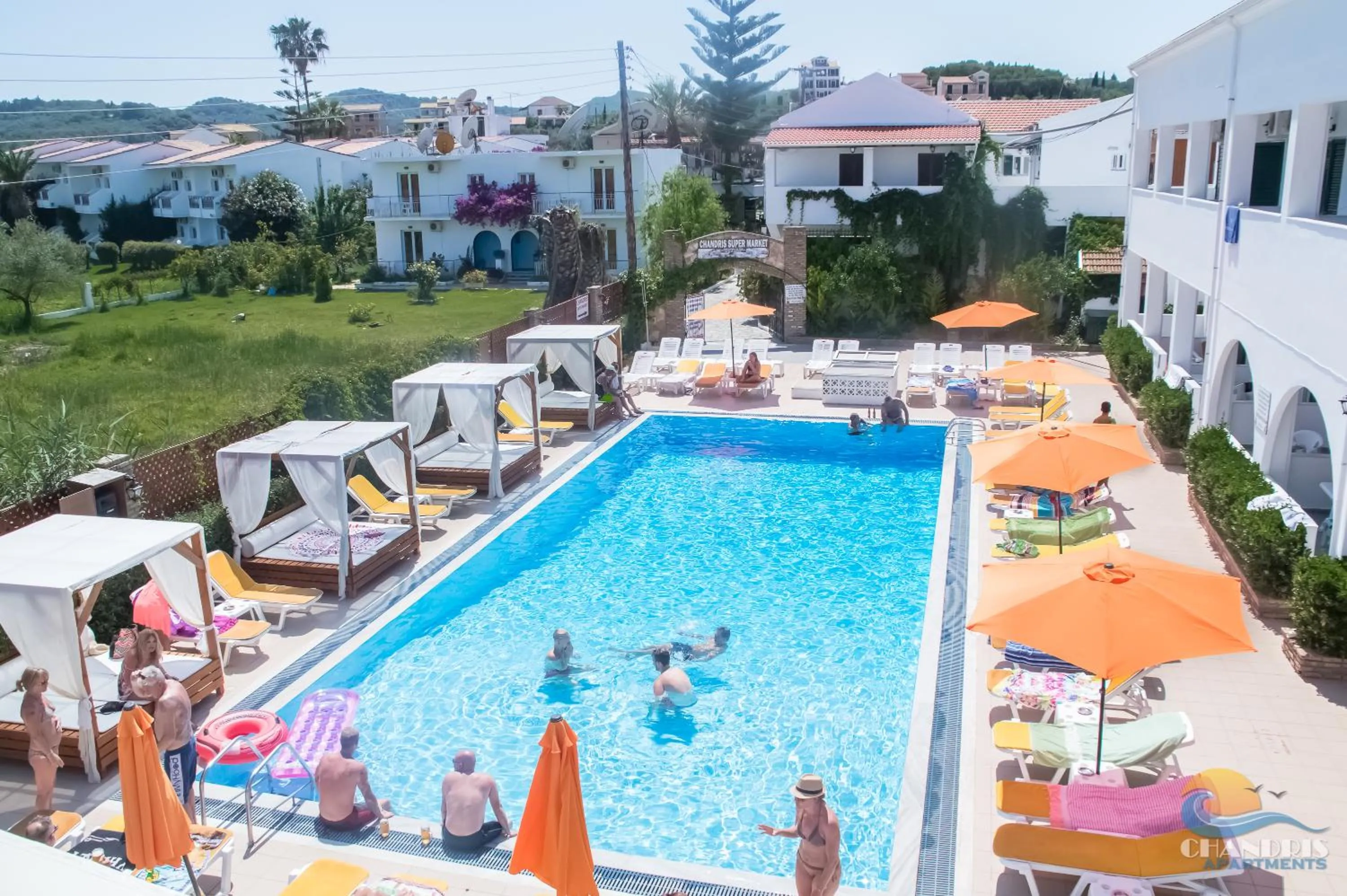 Pool view in Chandris Apartments