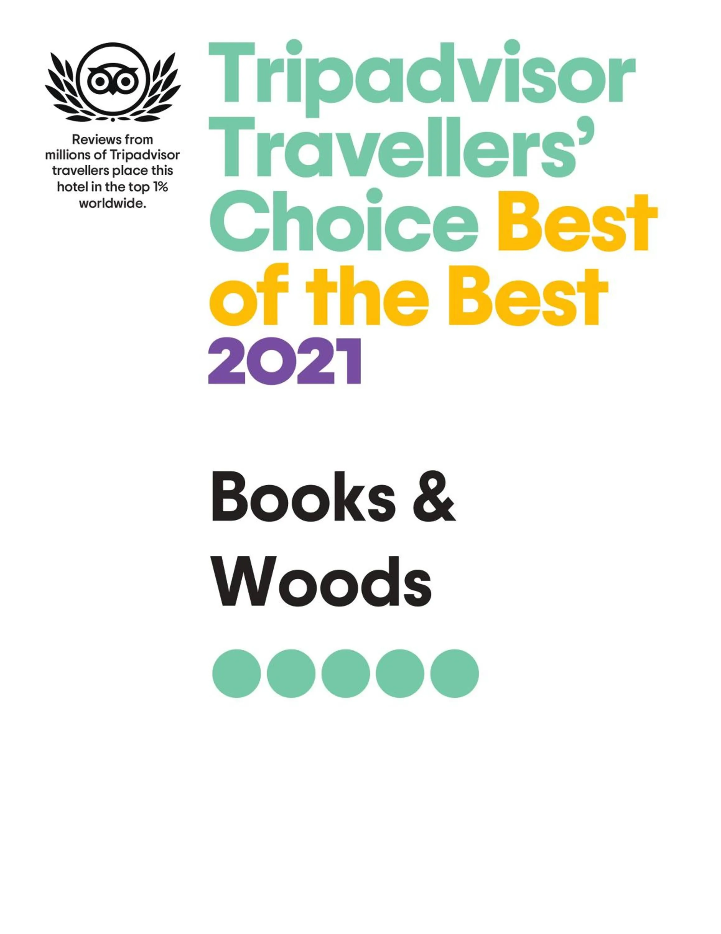 Certificate/Award in Books & Woods Bed and Breakfast