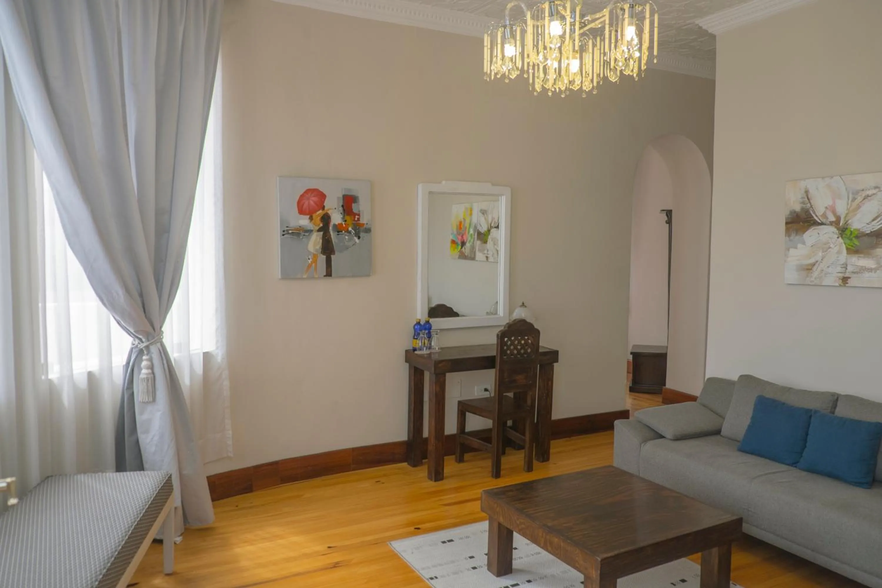 Seating area in La Coupole Hotel