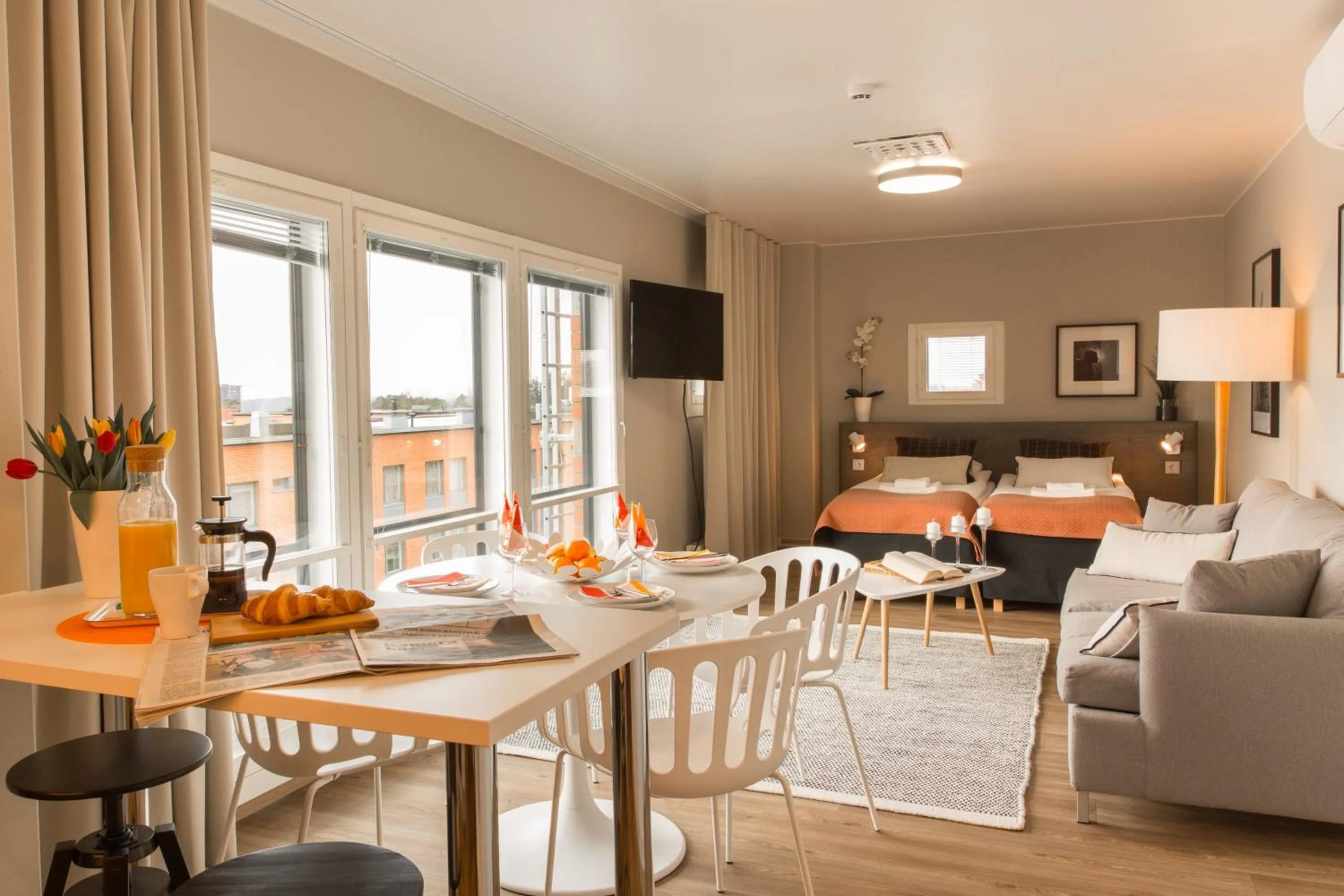 Photo of the whole room in Forenom Aparthotel Espoo Leppävaara