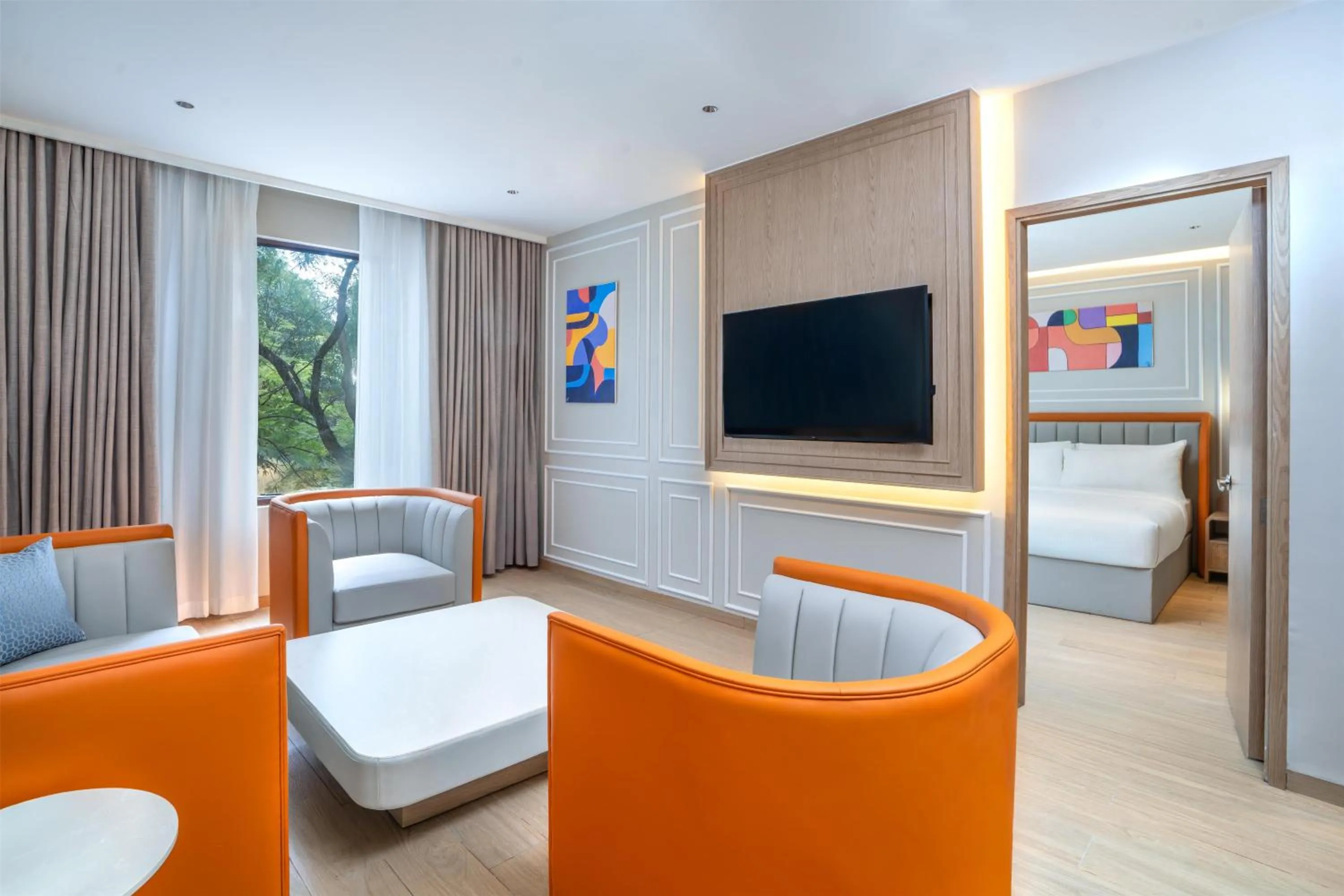 Communal lounge/ TV room in Hilton Garden Inn Bengaluru Whitefield