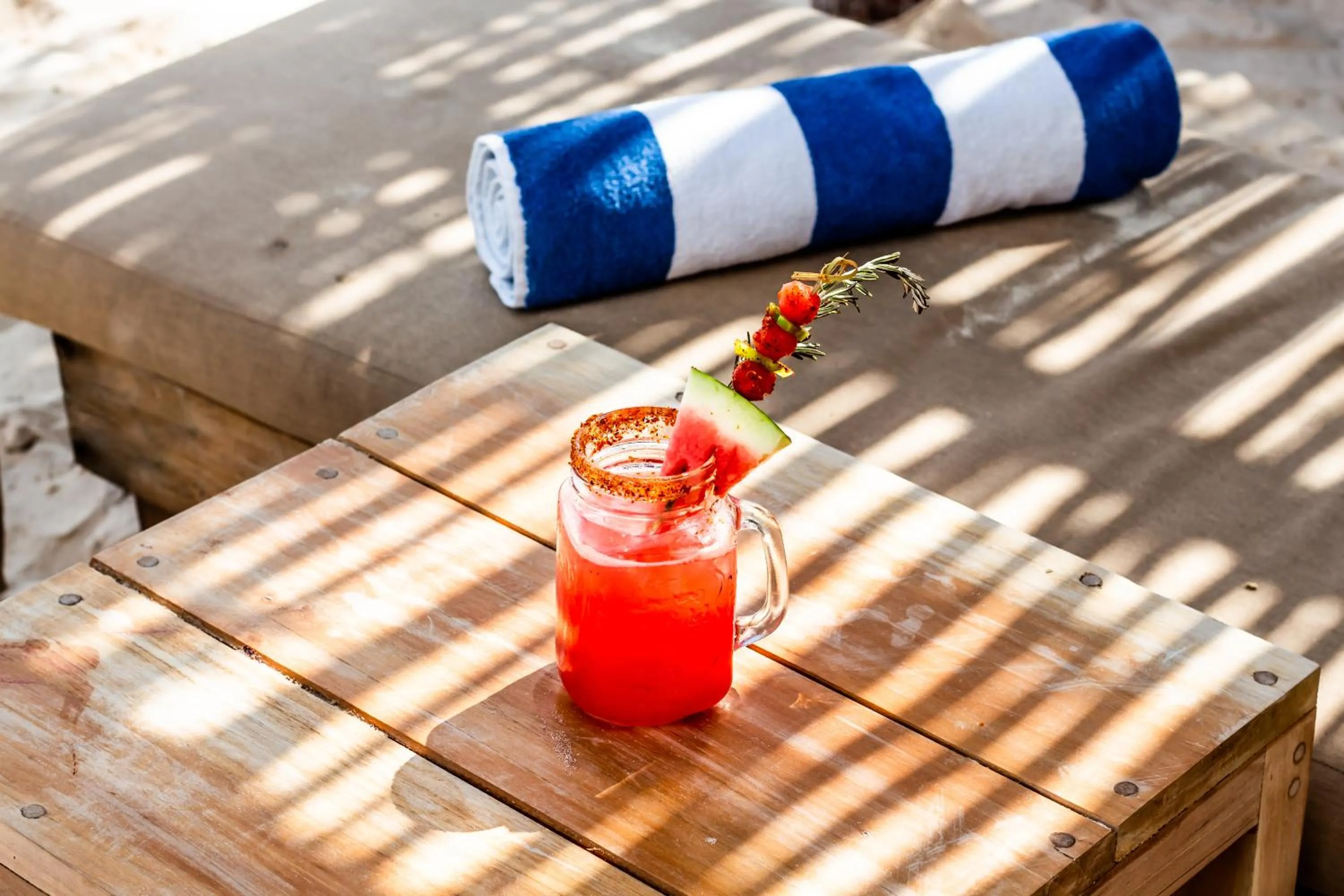 Drinks in Dune Boutique Hotel located at the party zone