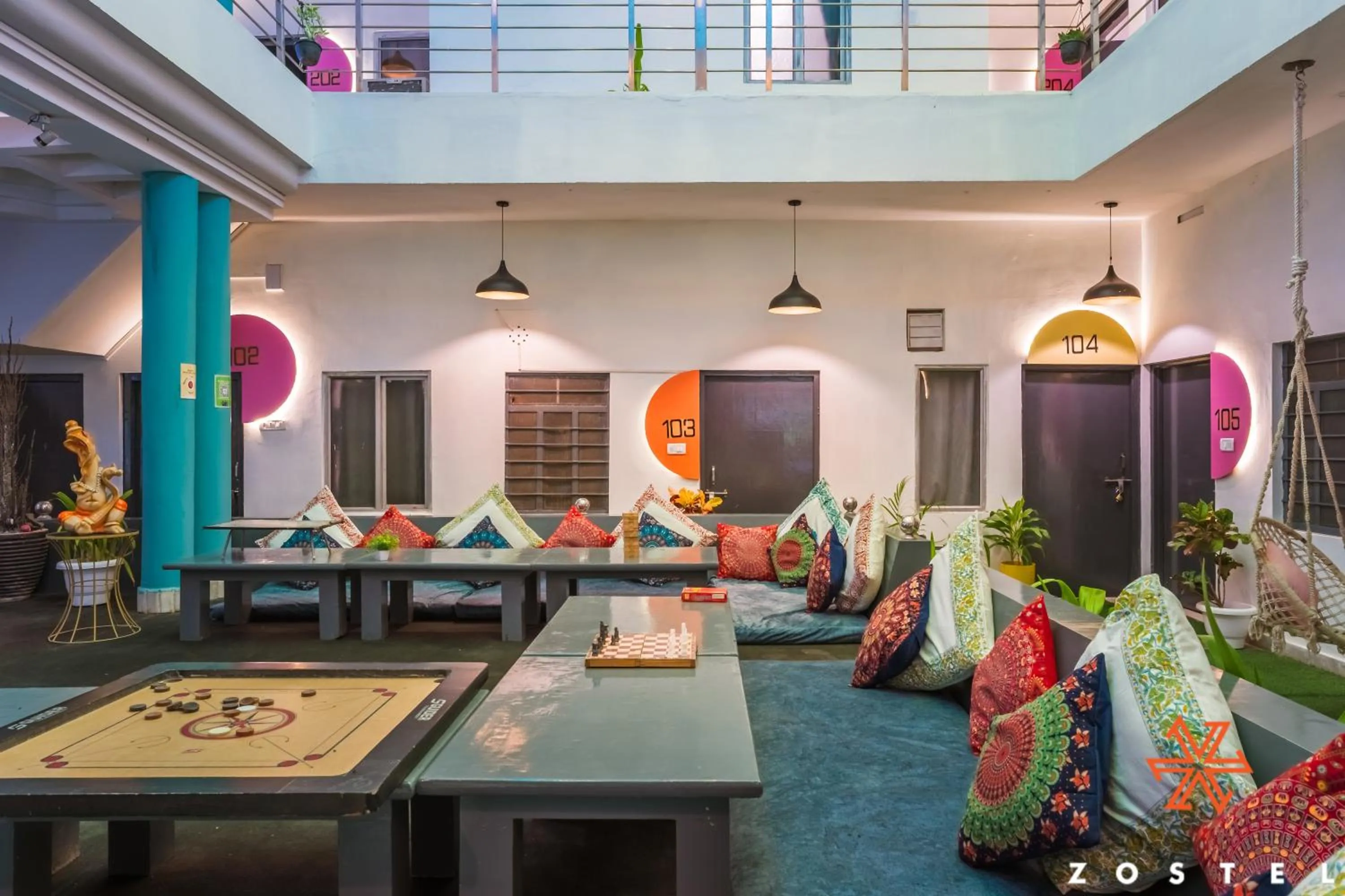 Living room in Zostel Pushkar