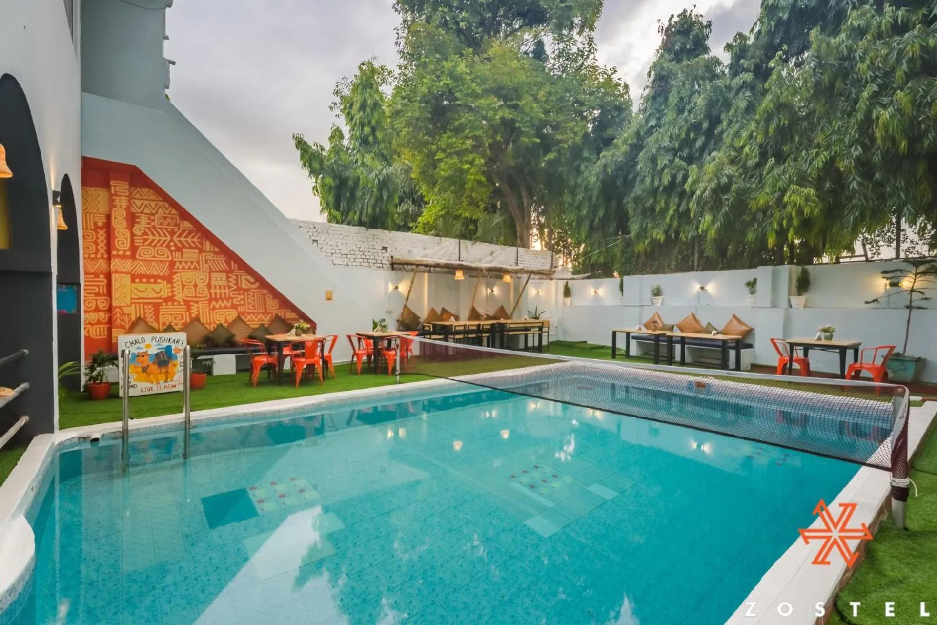 Swimming pool in Zostel Pushkar