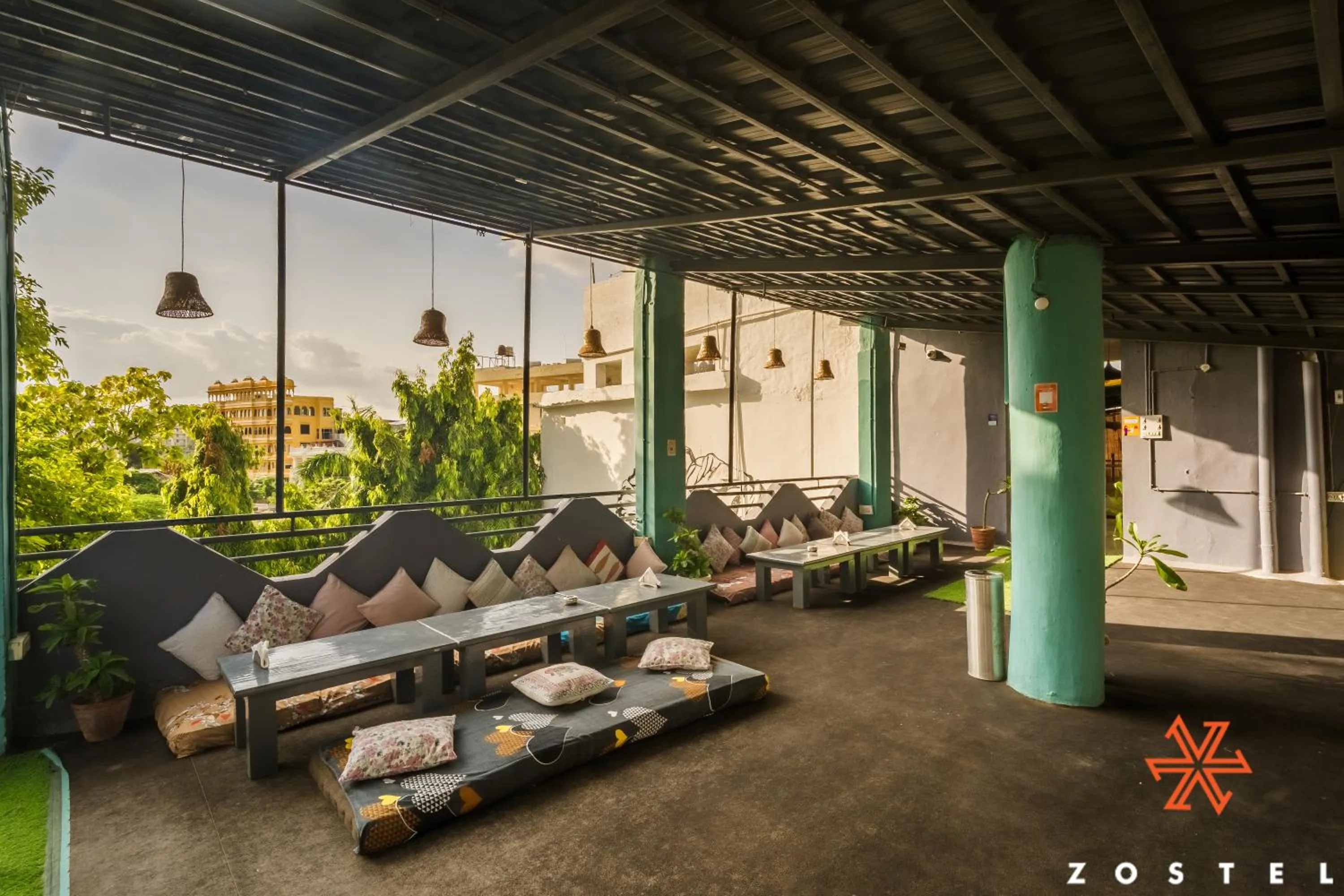 Balcony/Terrace in Zostel Pushkar