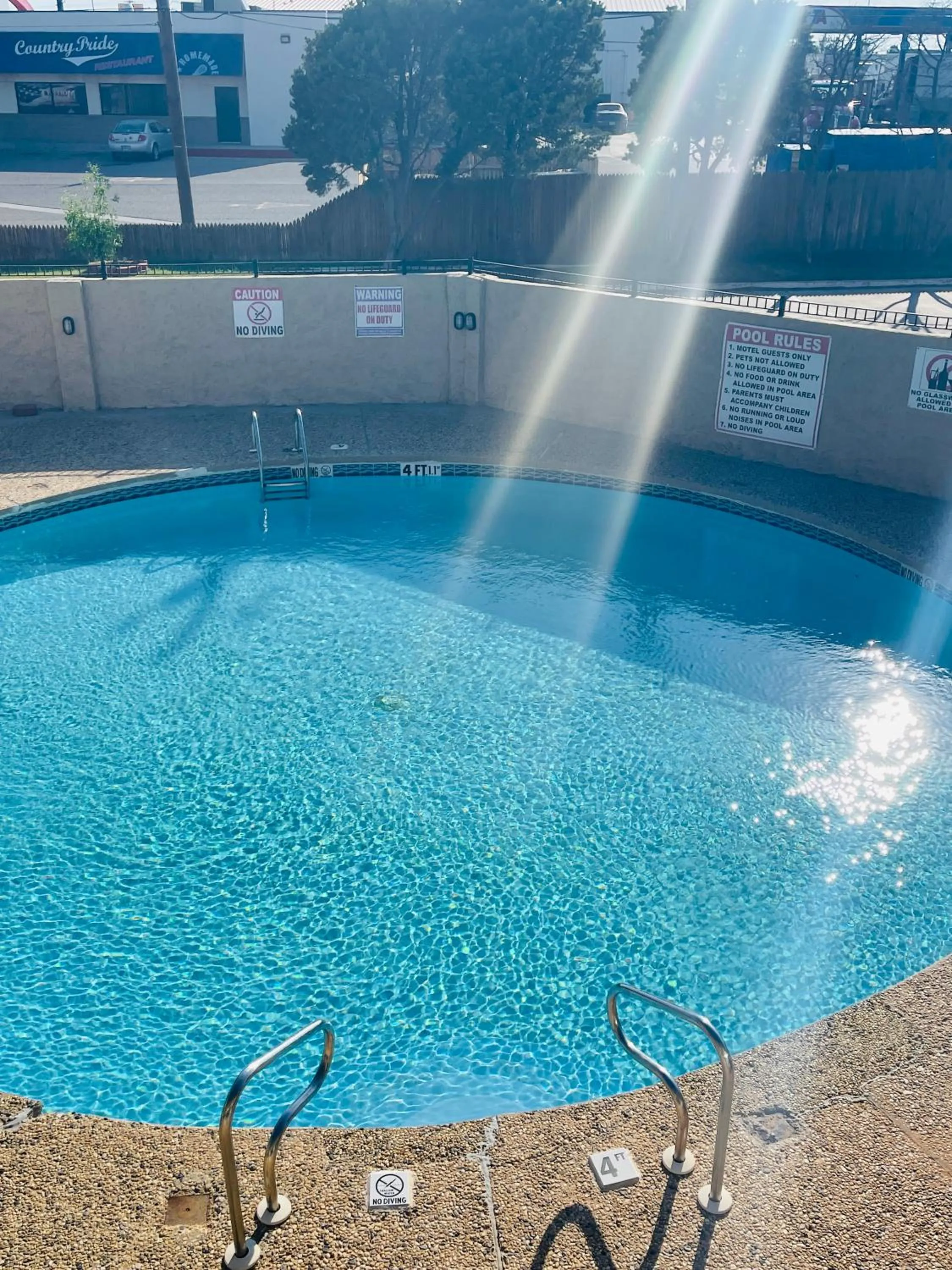 Pool view in Plaza Inn
