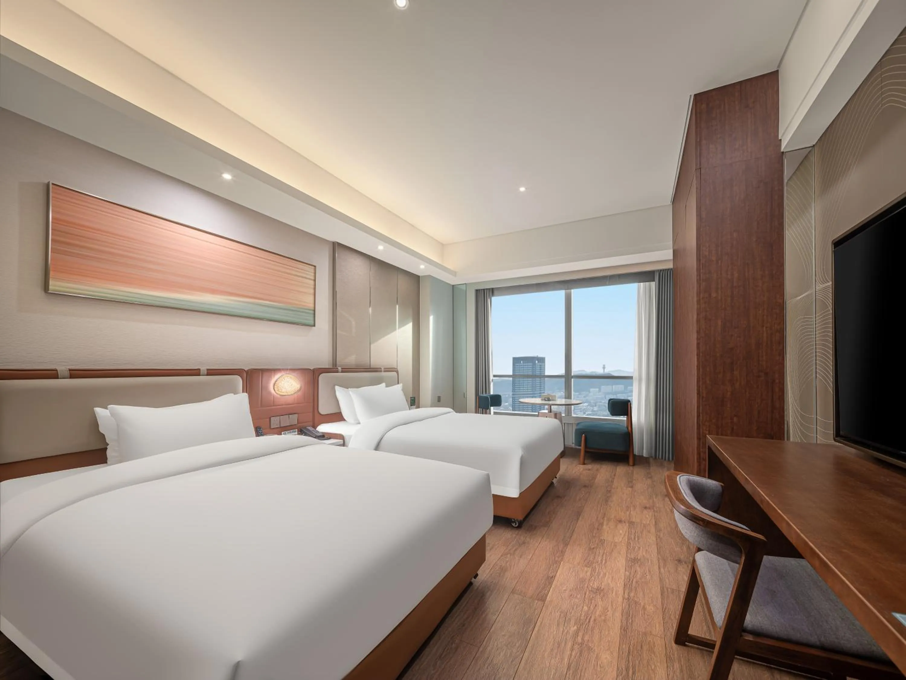 Bed in Dalian Zhongshan Square Seaview Meilun Hotel
