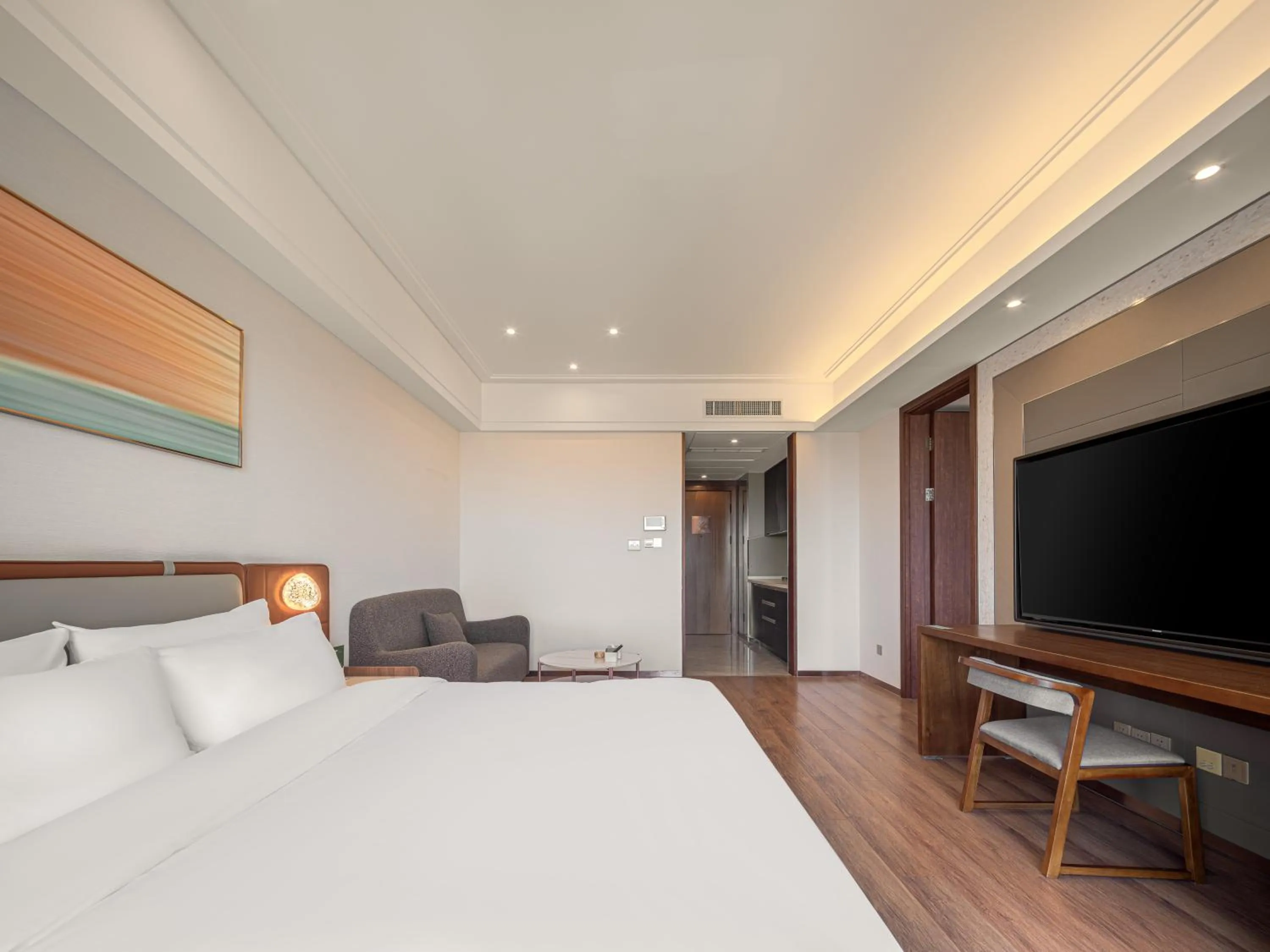 Bed in Dalian Zhongshan Square Seaview Meilun Hotel