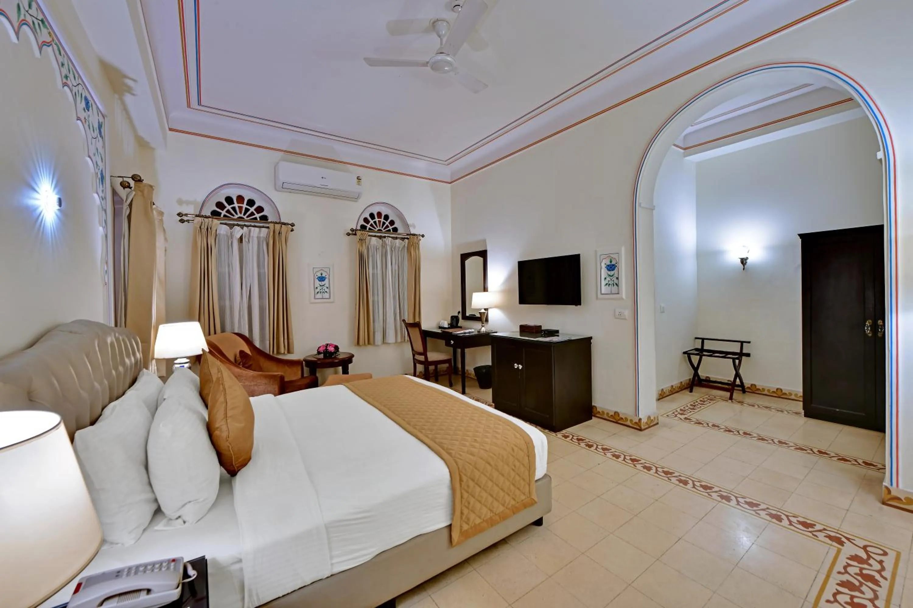 Bedroom, Bed in WelcomHeritage Ramgarh