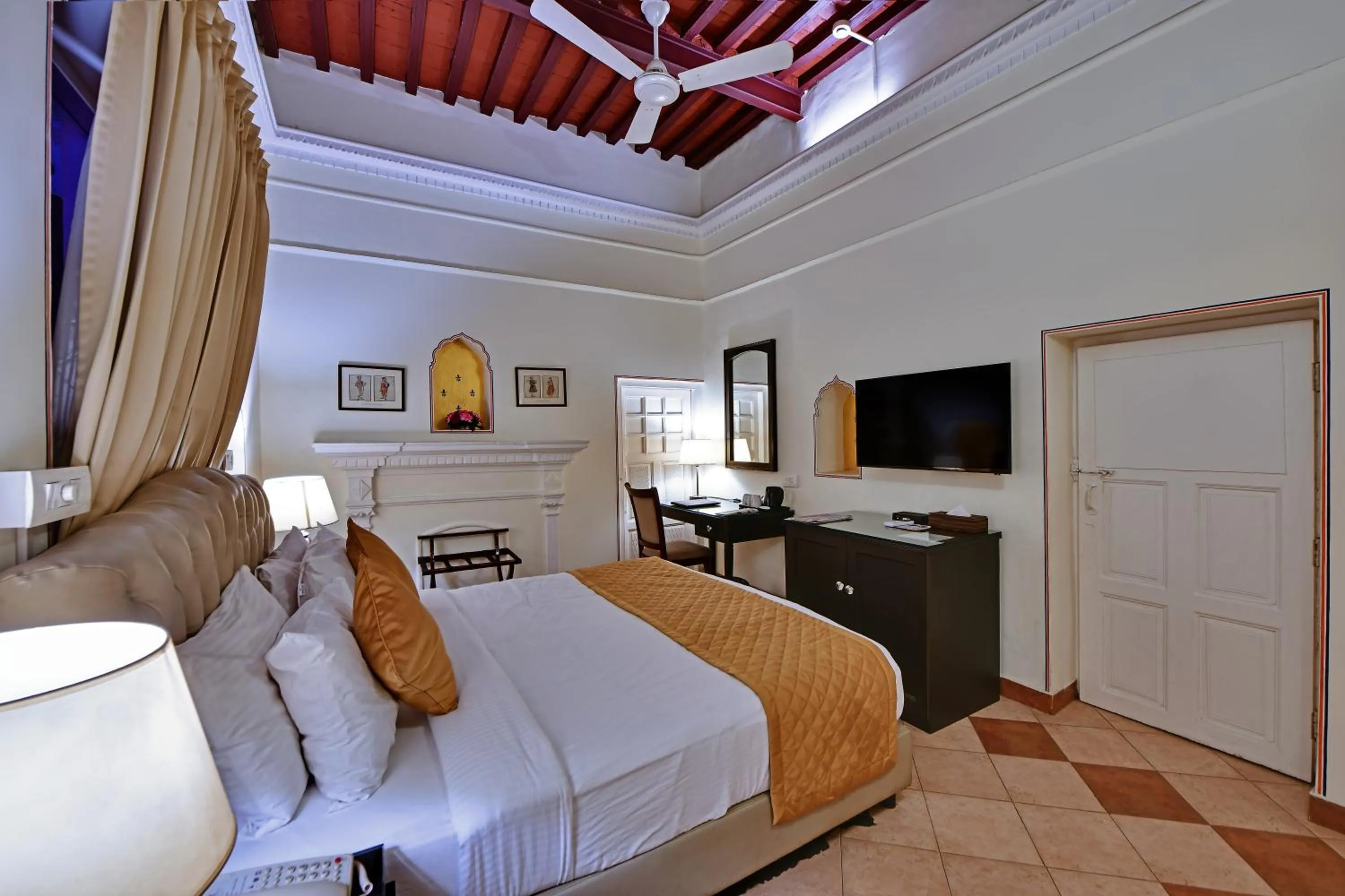 Bedroom, Bed in WelcomHeritage Ramgarh