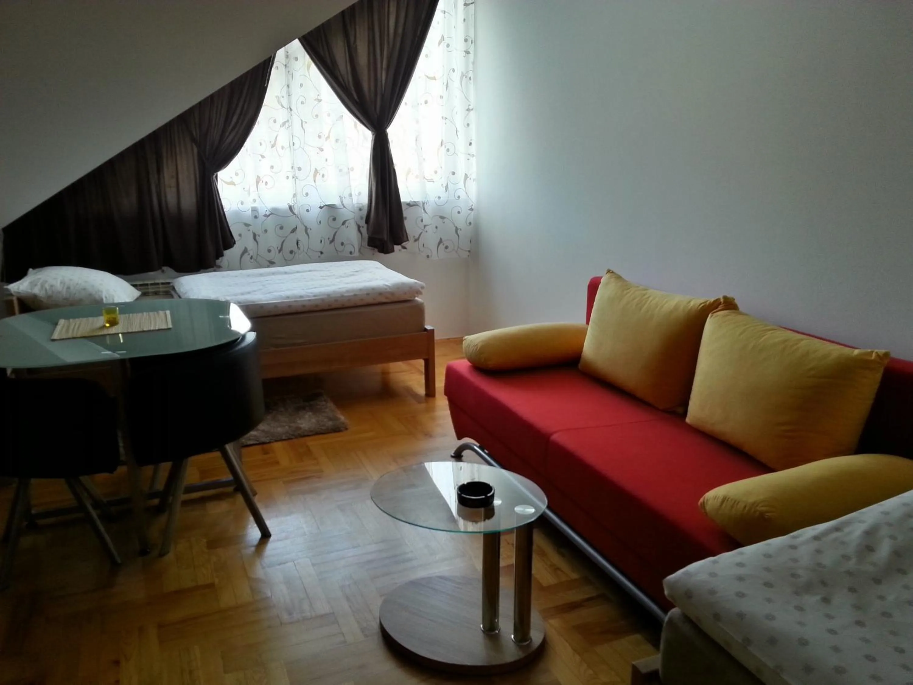 Bed in Studio Apartments Korosteljev