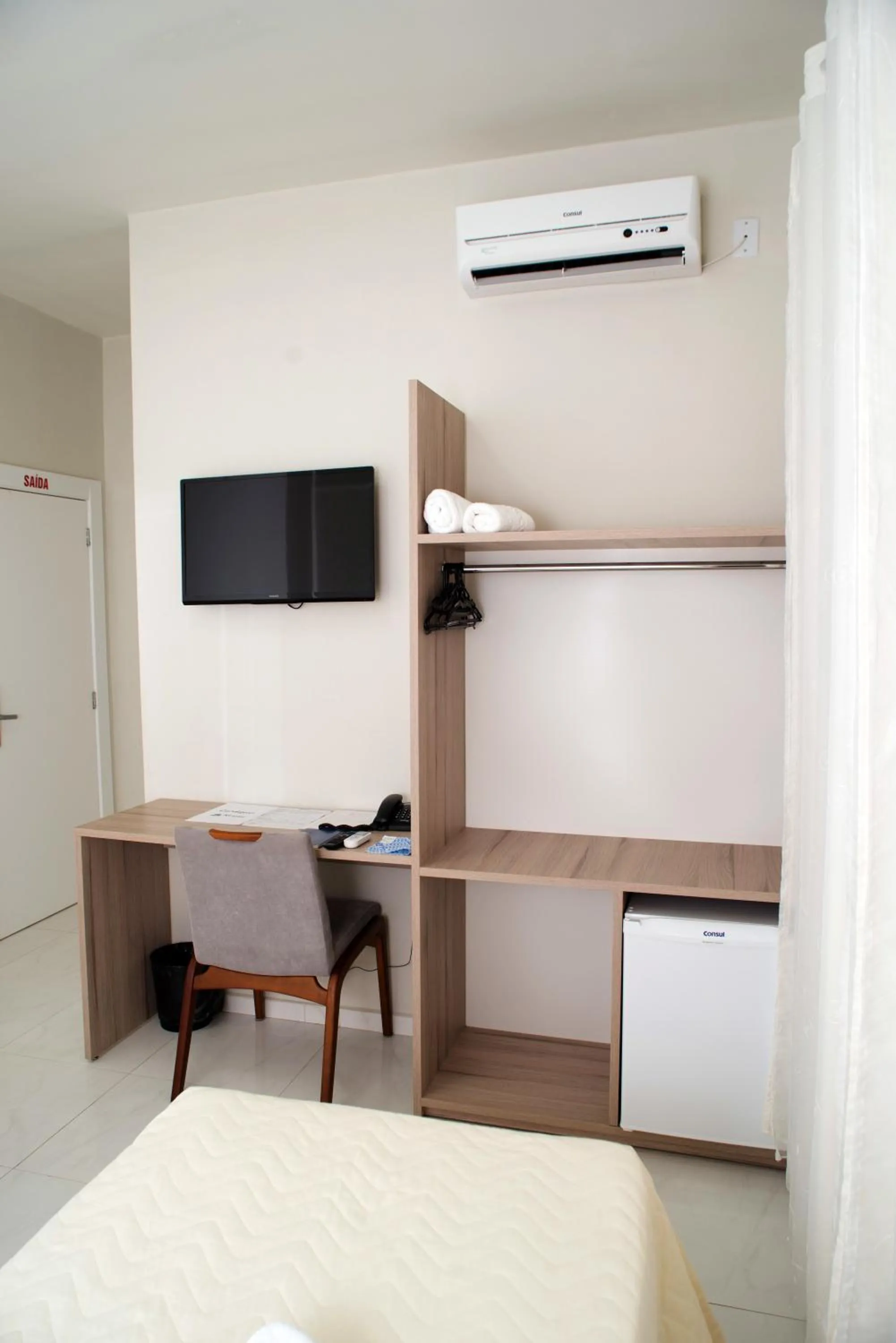 TV and multimedia, Bed in AJ Hotel Chapecó - Fácil Acesso Pátio Shopping e Rótula da Bandeira