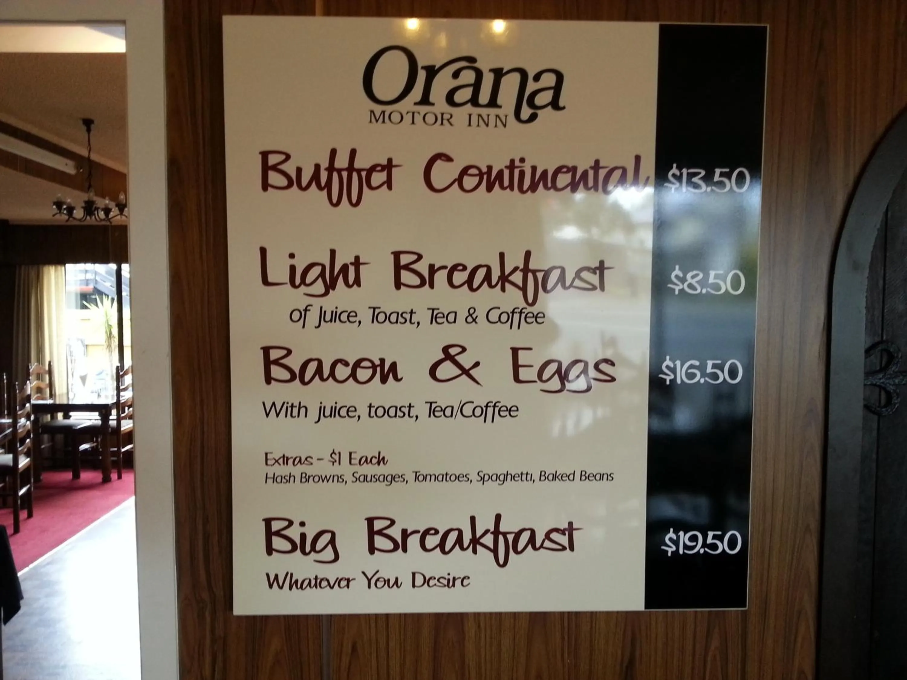 Logo/Certificate/Sign in Orana Motor Inn & Restaurant