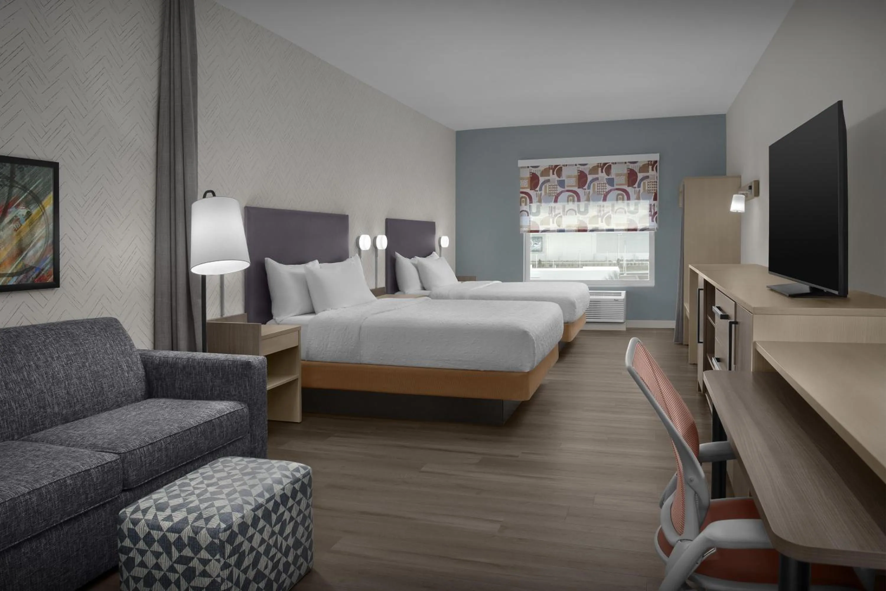 Living room, Bed in Home2 Suites By Hilton Concord Charlotte