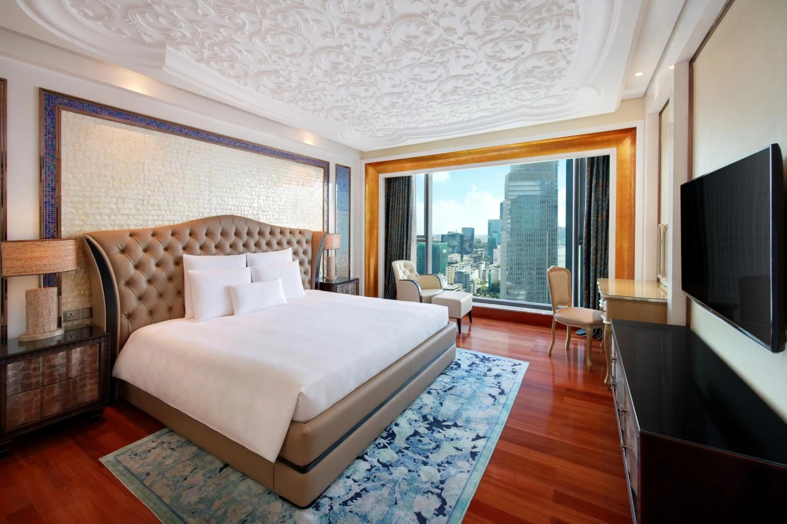 Bed in The Reverie Saigon Residential Suites