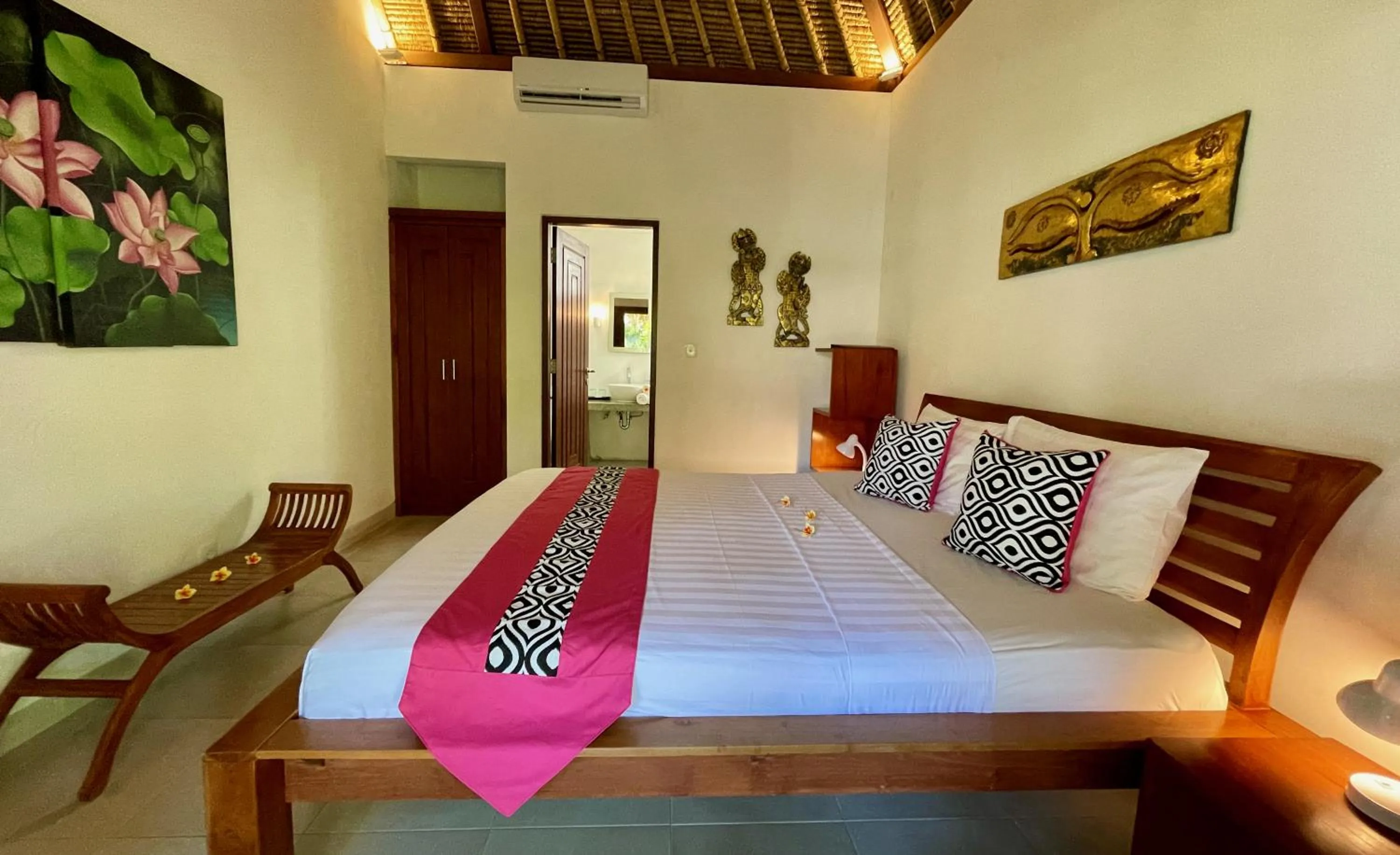 Bedroom, Bed in Palm Garden Amed Beach & Spa Resort Bali