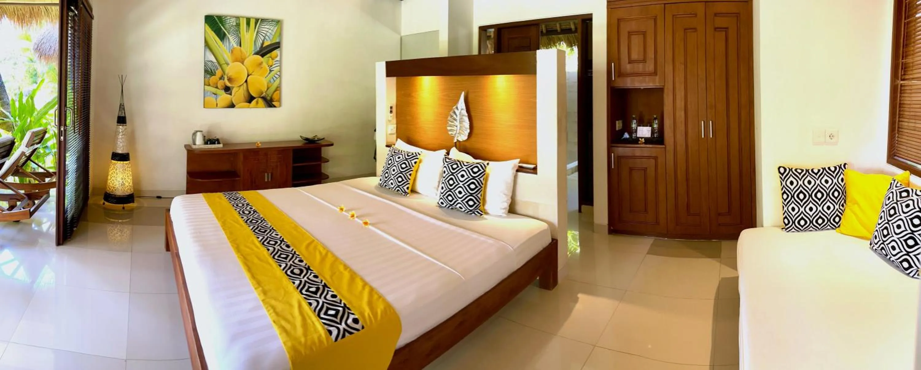 Bedroom, Bed in Palm Garden Amed Beach & Spa Resort Bali