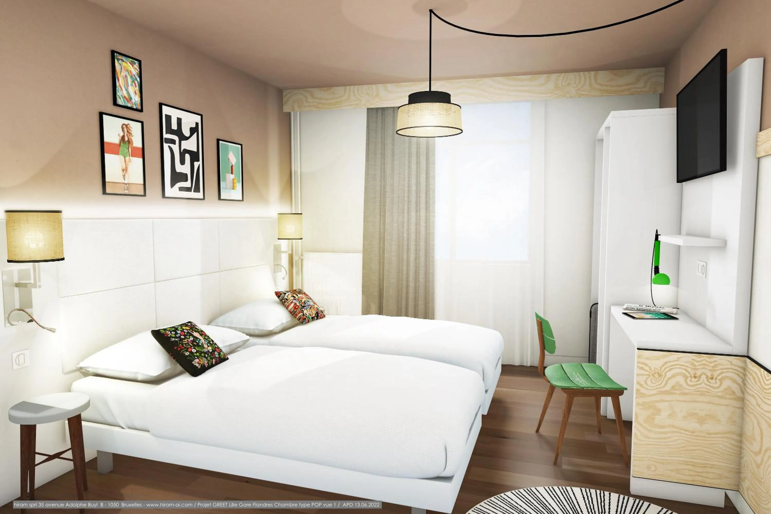 Bed in Hôtel Calm Lille