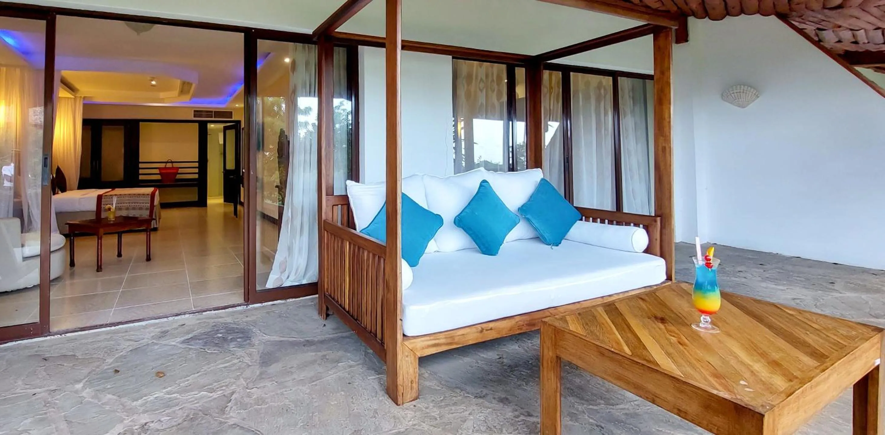 Patio, Bed in PrideInn Paradise Beach Resort & Spa Mombasa