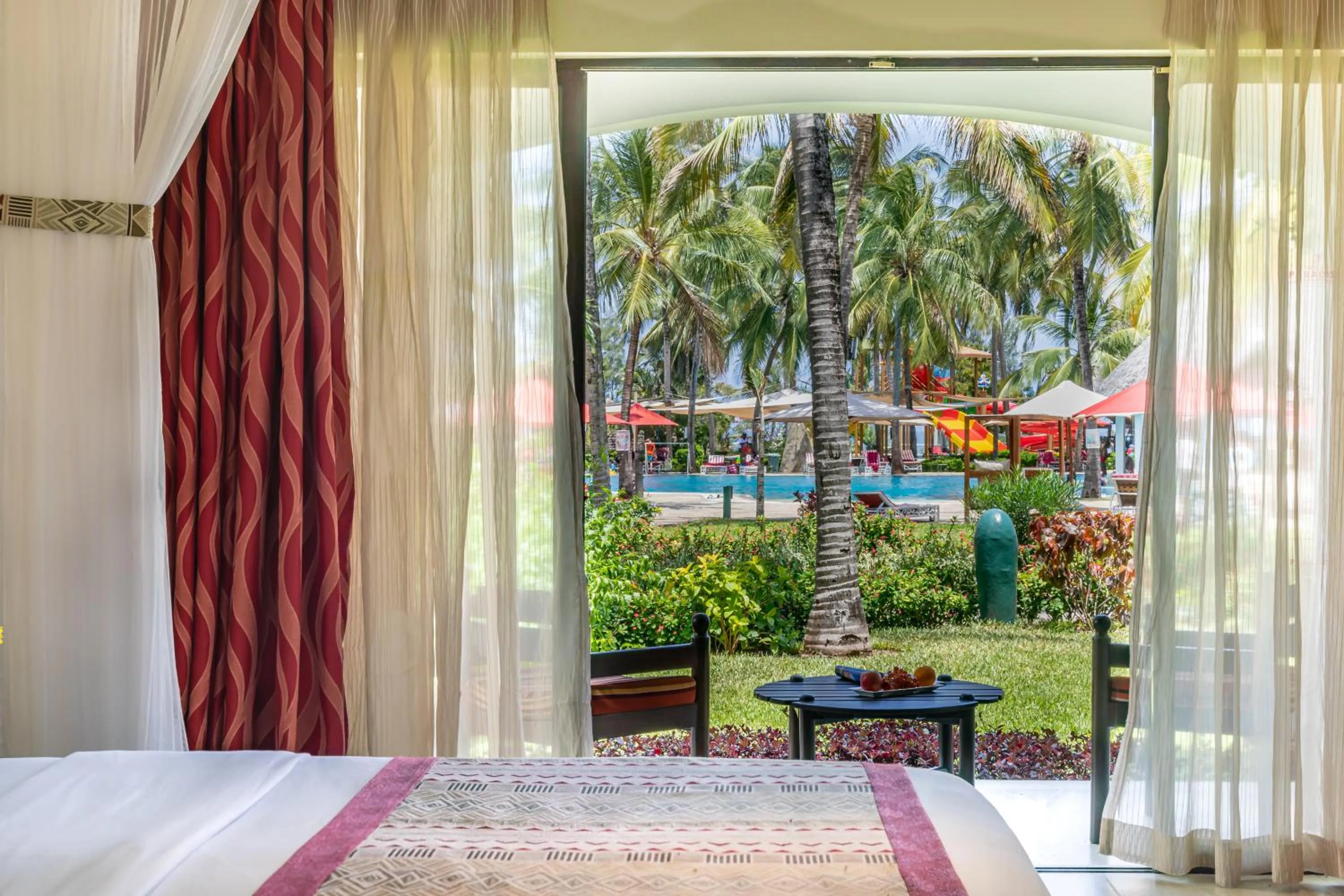 View (from property/room), Bed in PrideInn Paradise Beach Resort & Spa Mombasa