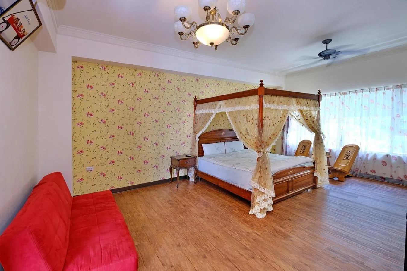 Bed in 七星潭海灣民宿-附電梯-車位-充電樁