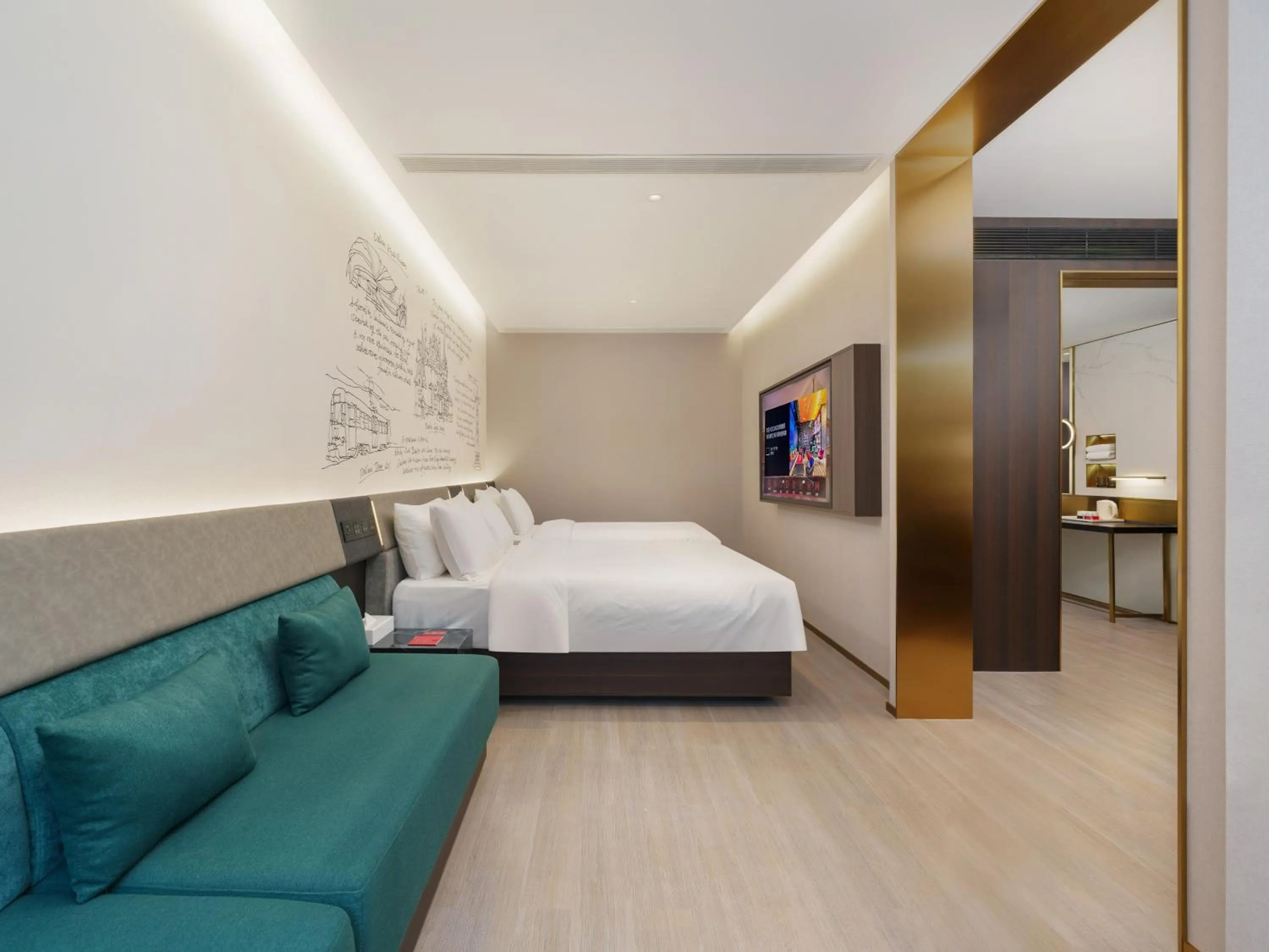 Bed in CitiGO Hotel, Xinghai Square, Dalian