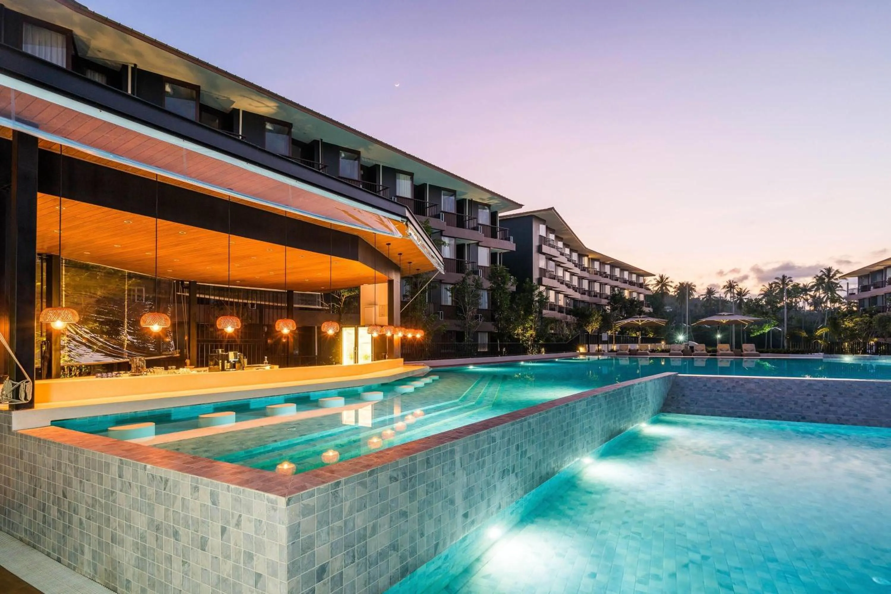 Pool view in Wyndham Garden Samui Wing