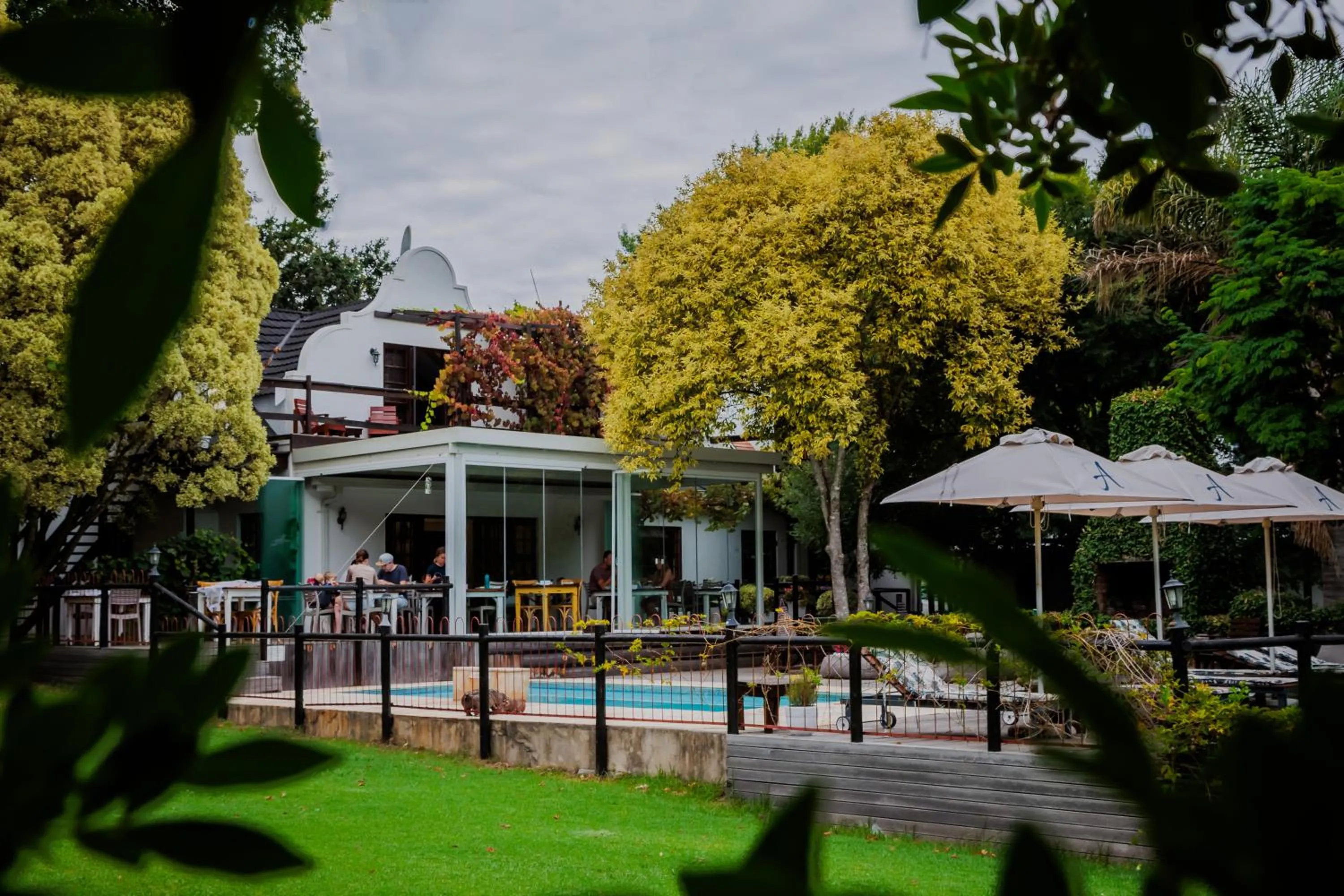 Pool view in Aan de Oever Guesthouse