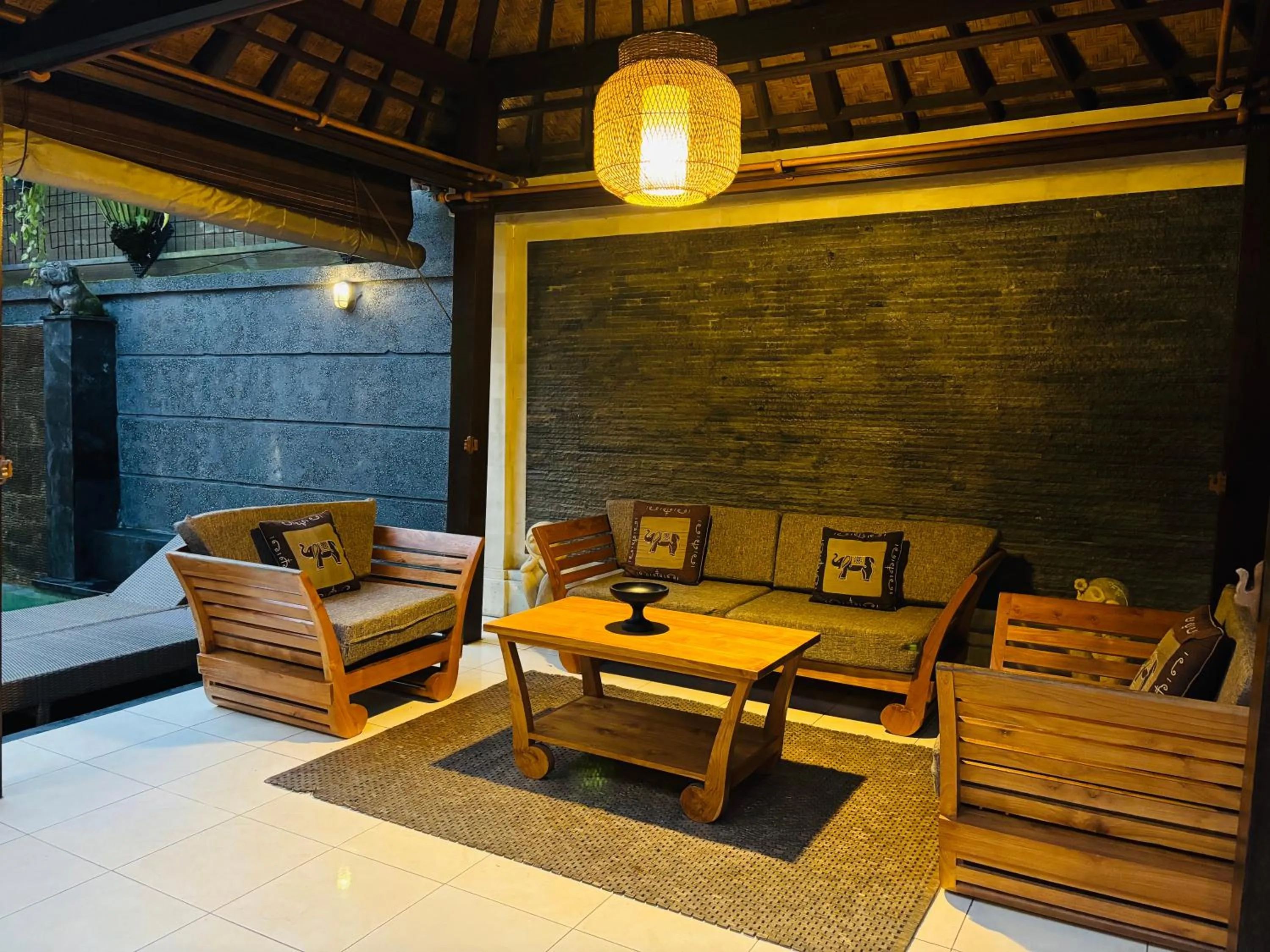 Seating area in Uma Padi Villa
