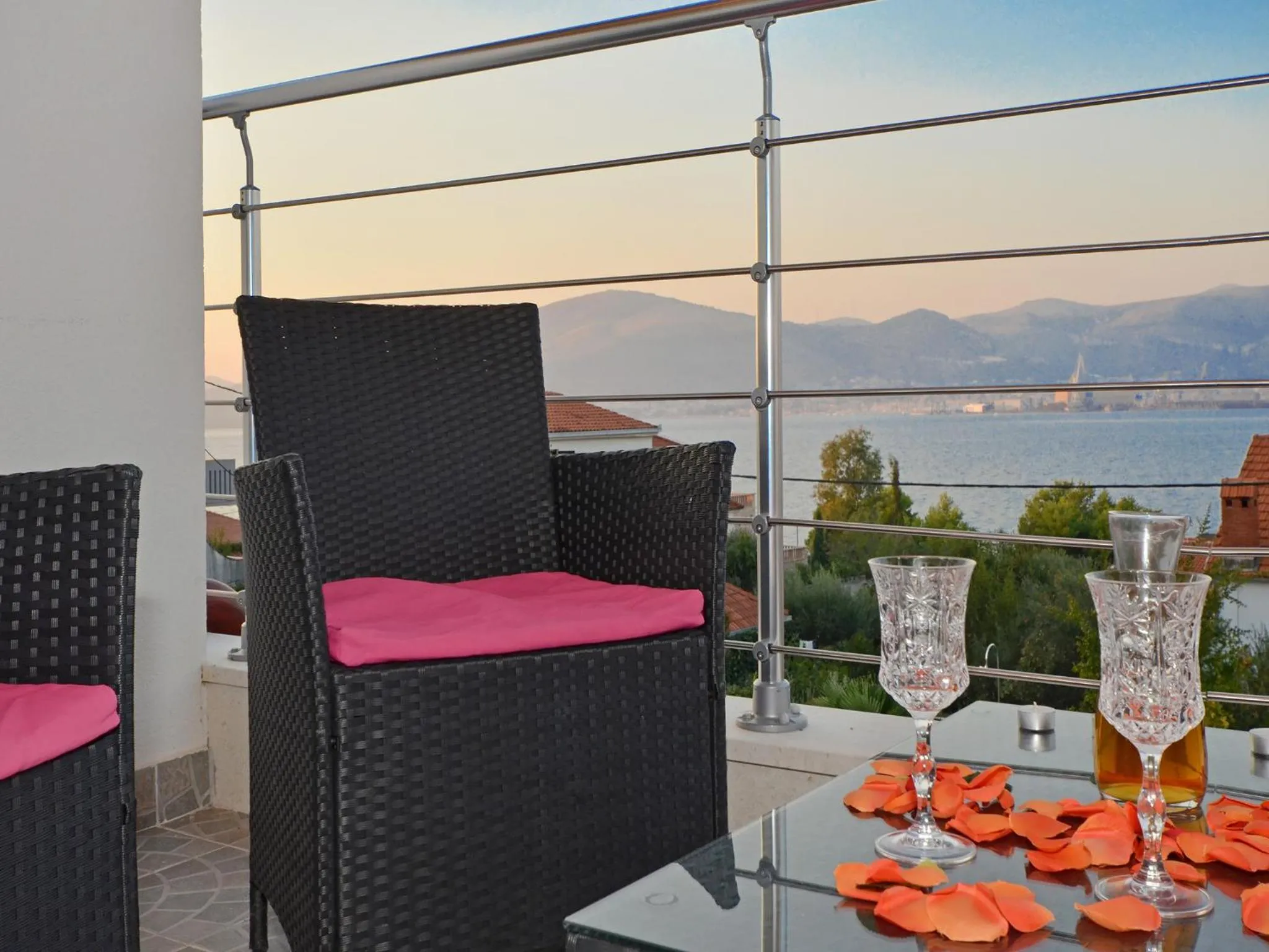Balcony/Terrace in Apartments Silva with a view of sea