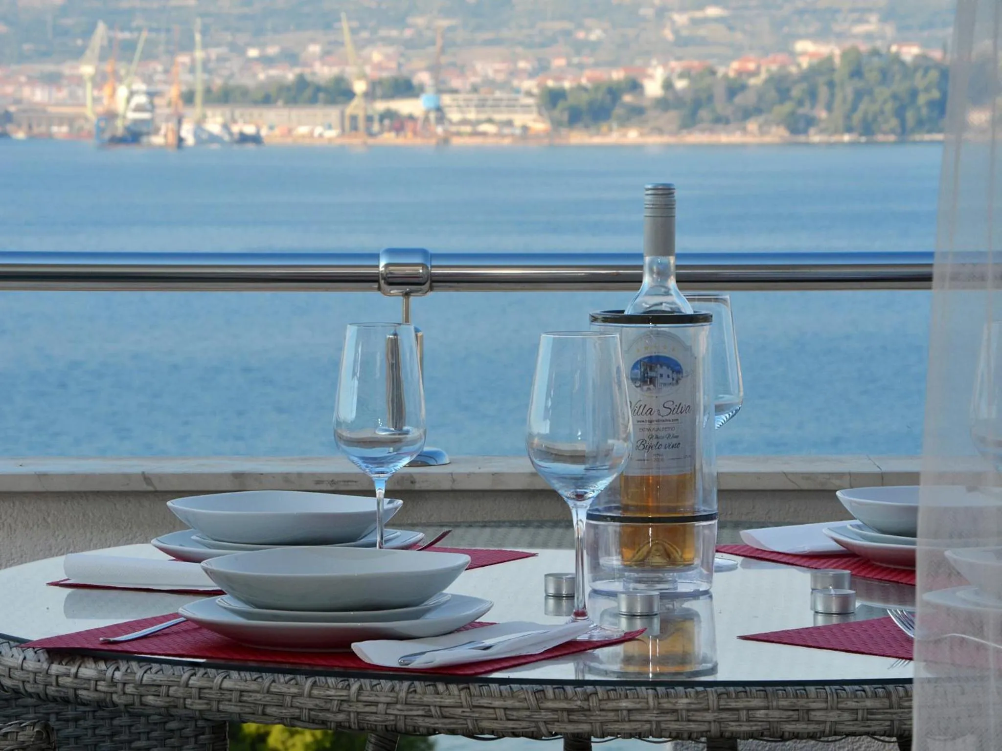 Balcony/Terrace in Apartments Silva with a view of sea