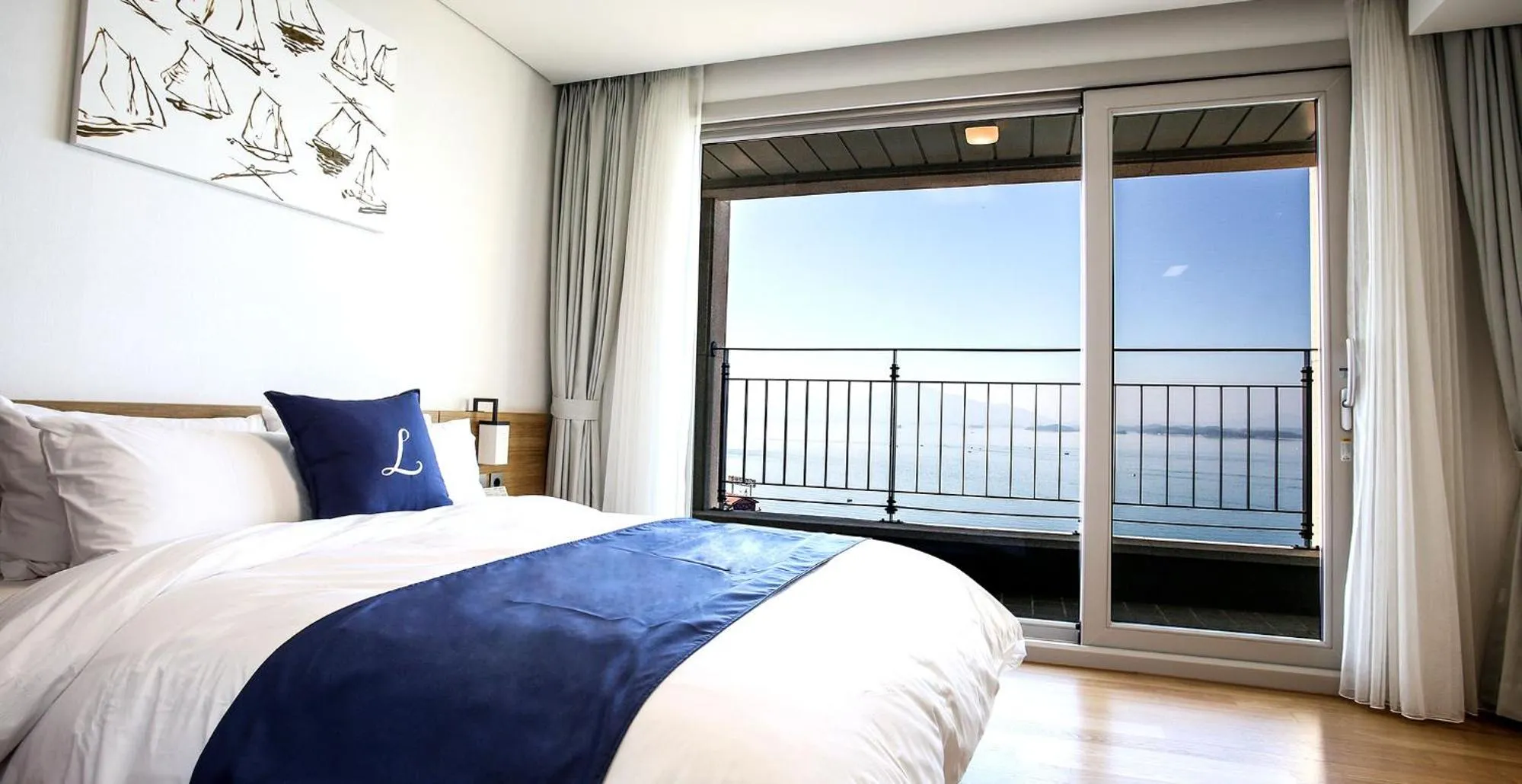 Bed in Lapis Hotel Namhae