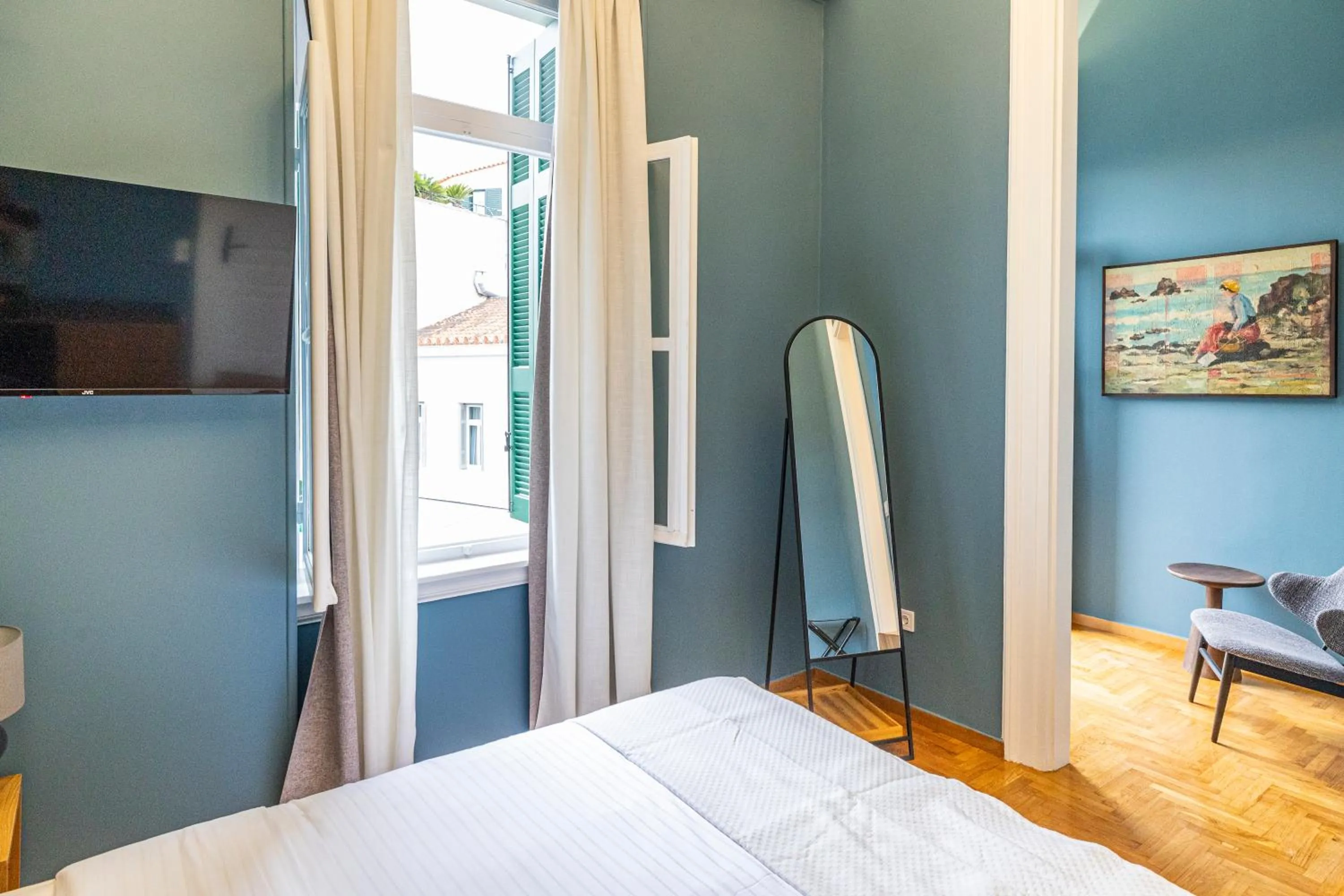 View (from property/room), Bed in Iliotropio Athens, Thisio