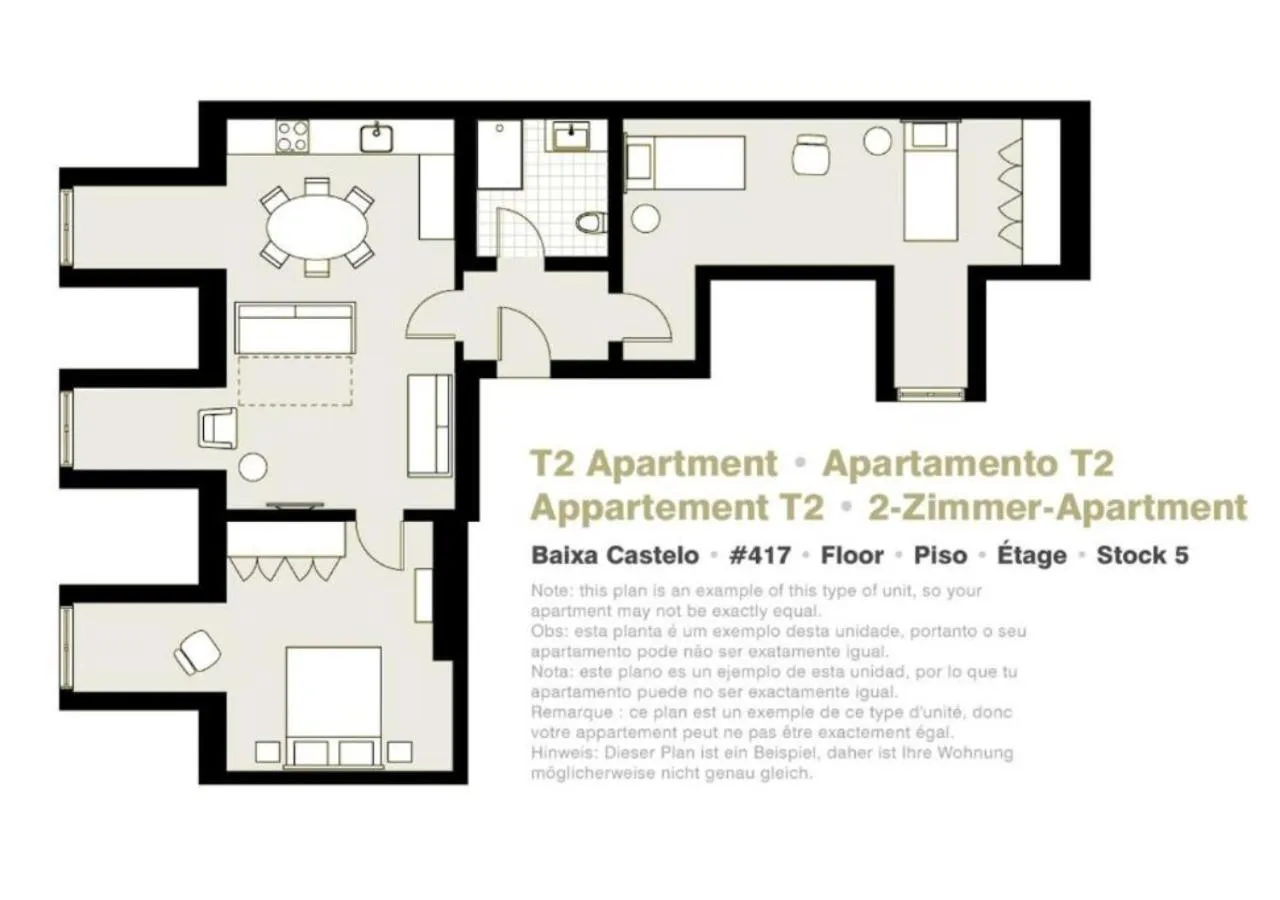 Floor plan in Lisbon Serviced Apartments - Baixa Castelo