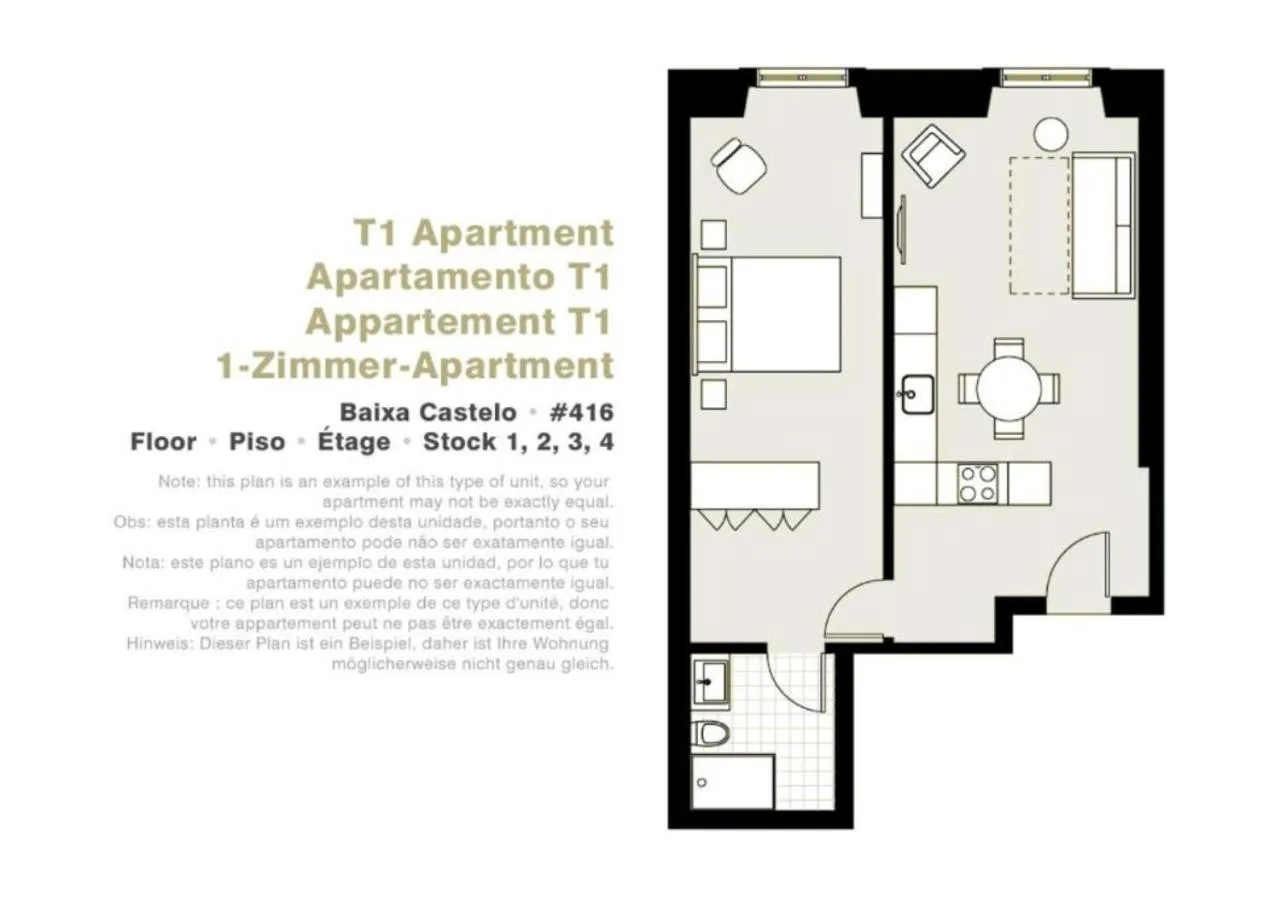 Floor plan in Lisbon Serviced Apartments - Baixa Castelo