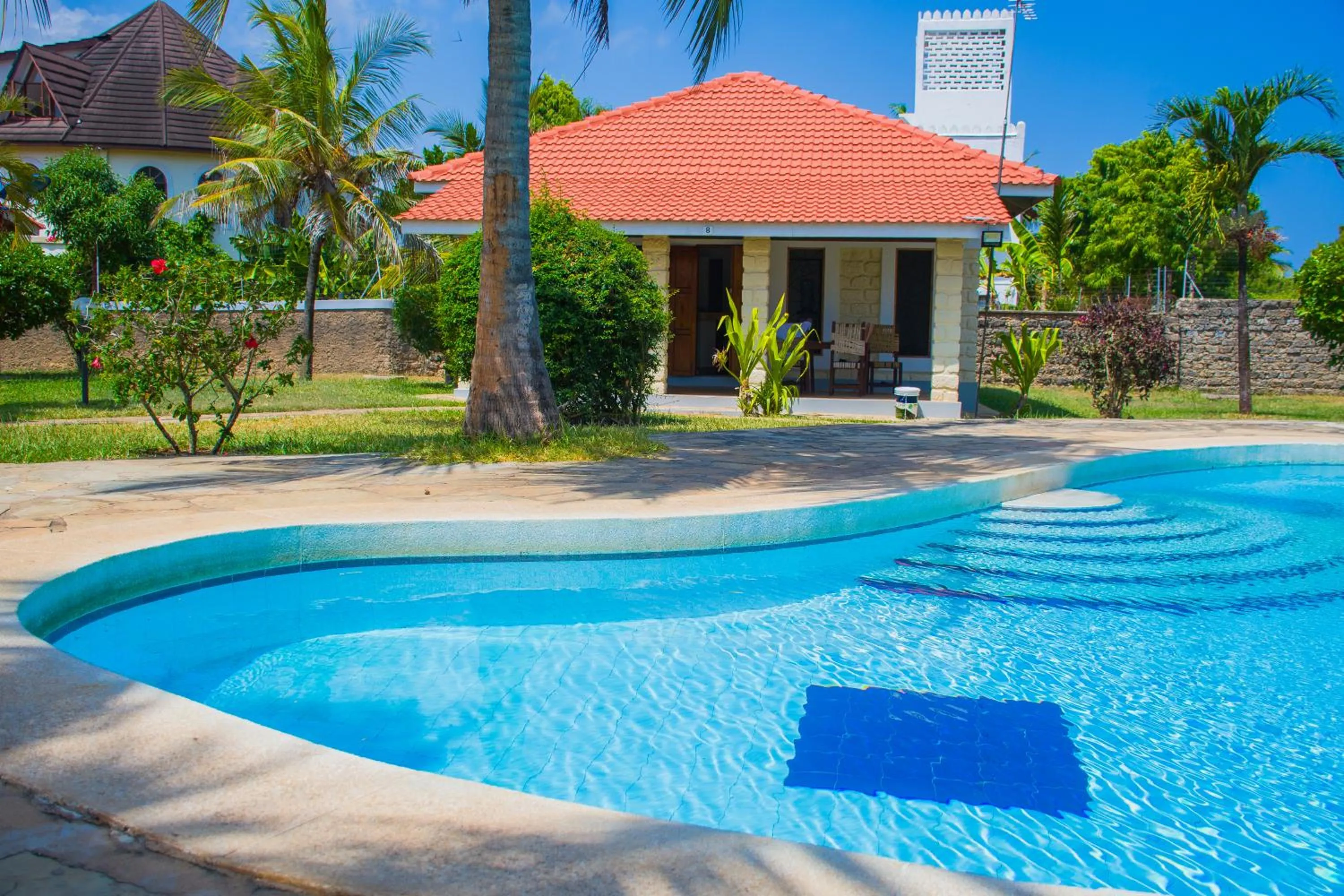 Pool view in Doric Cottages Diani