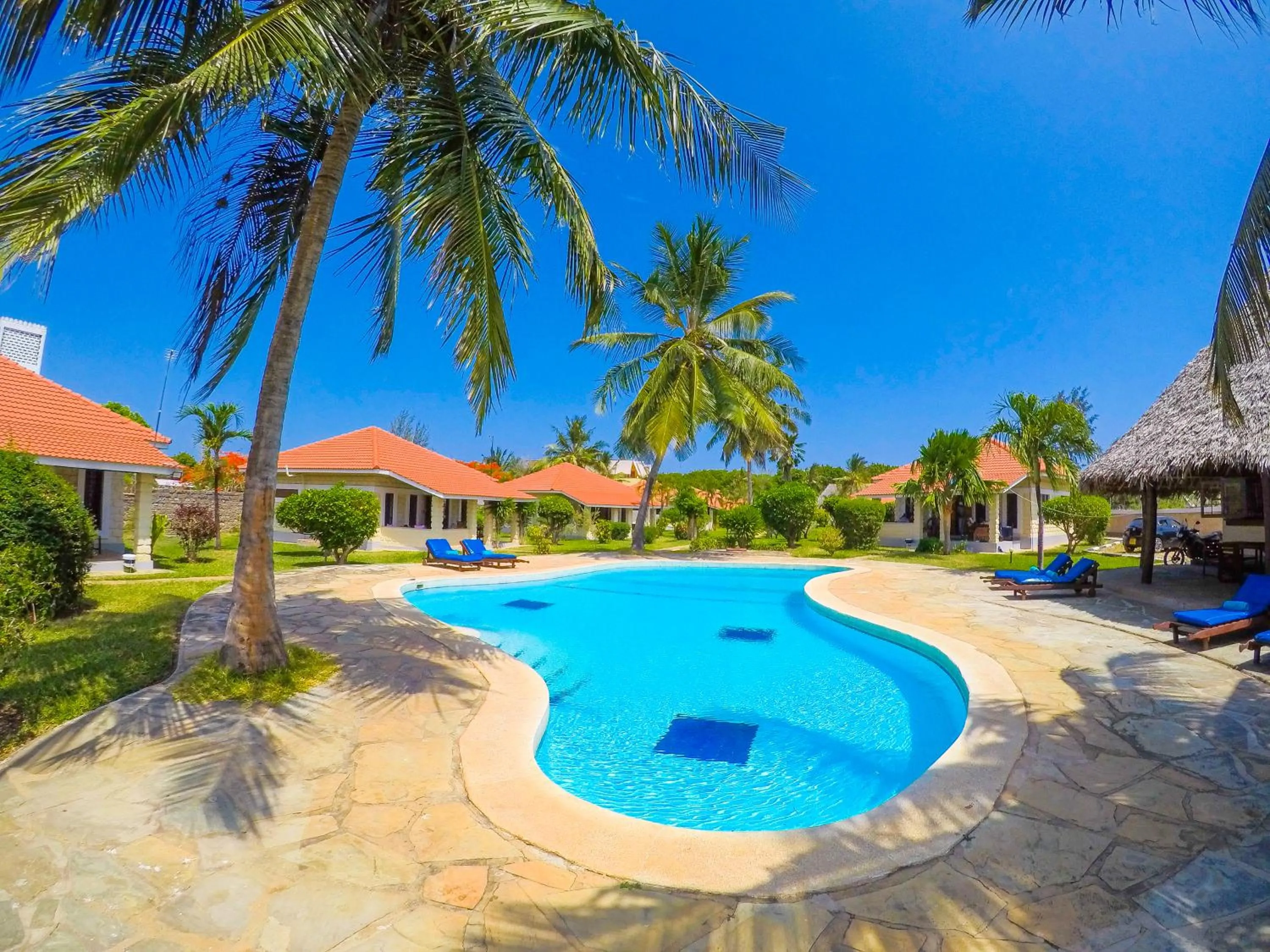 Pool view in Doric Cottages Diani