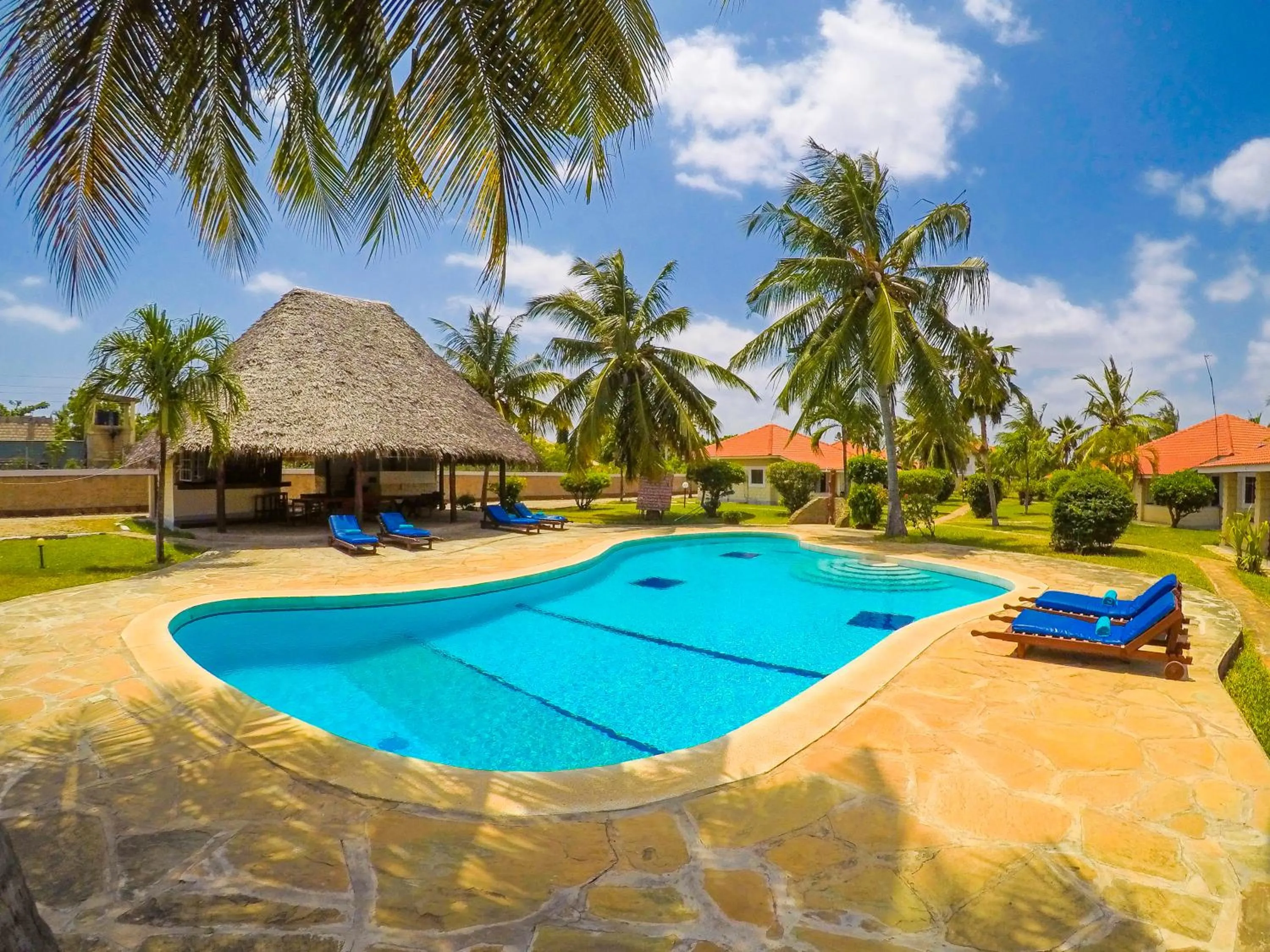 Pool view in Doric Cottages Diani