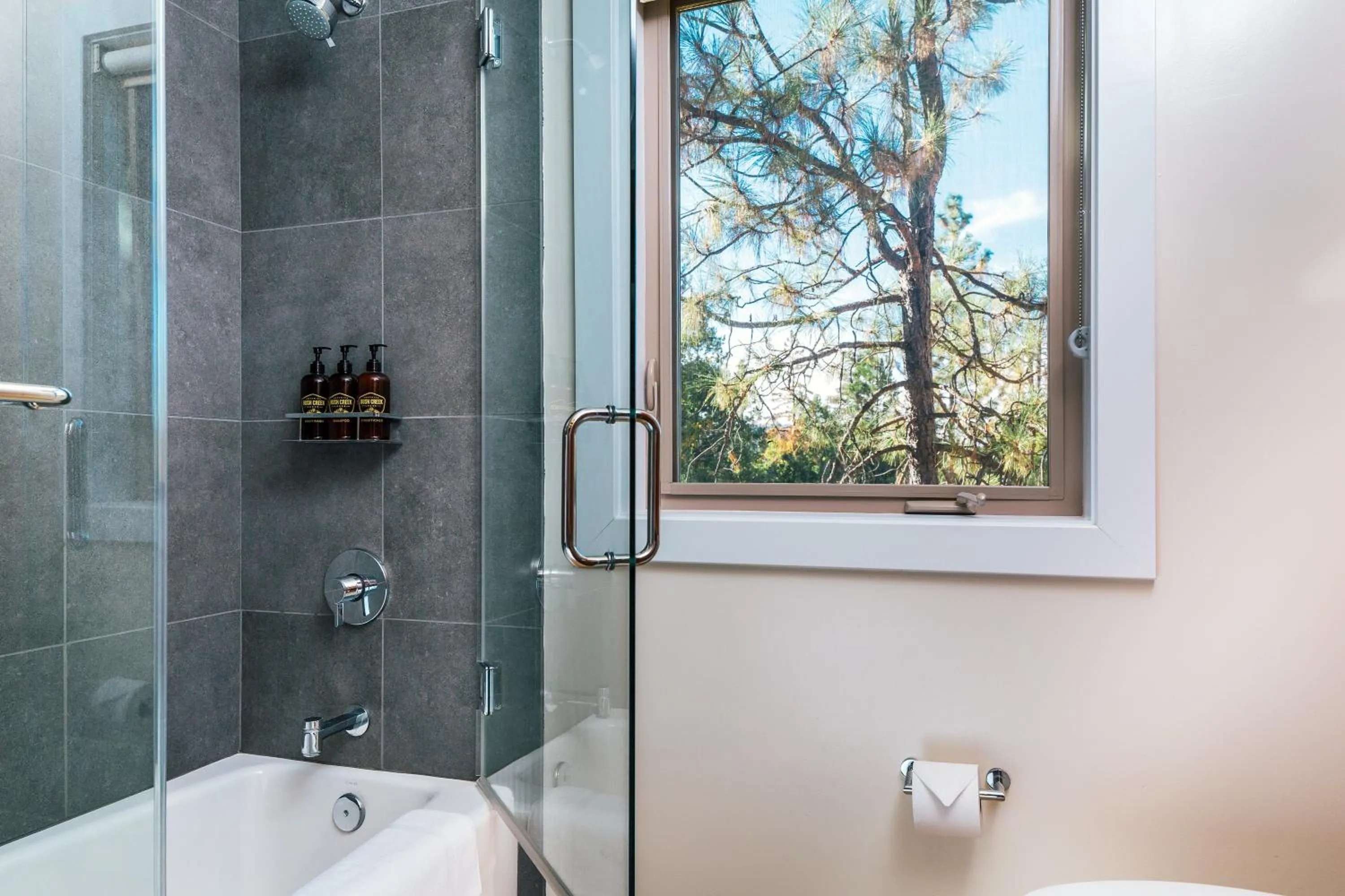 Bathroom in Rush Creek Lodge at Yosemite