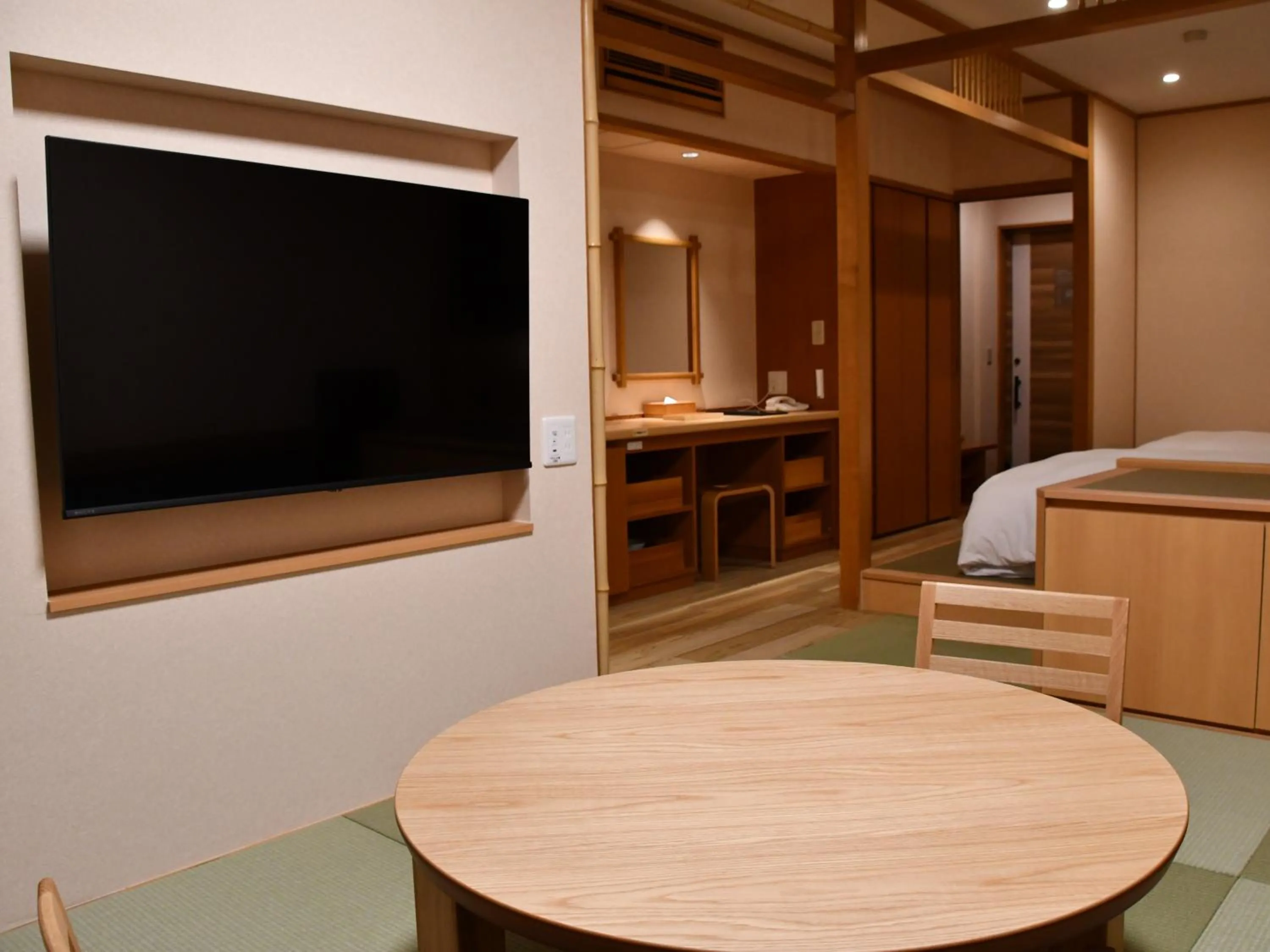 Photo of the whole room, Bed in Mizunoto Reopening on April 1, 2025