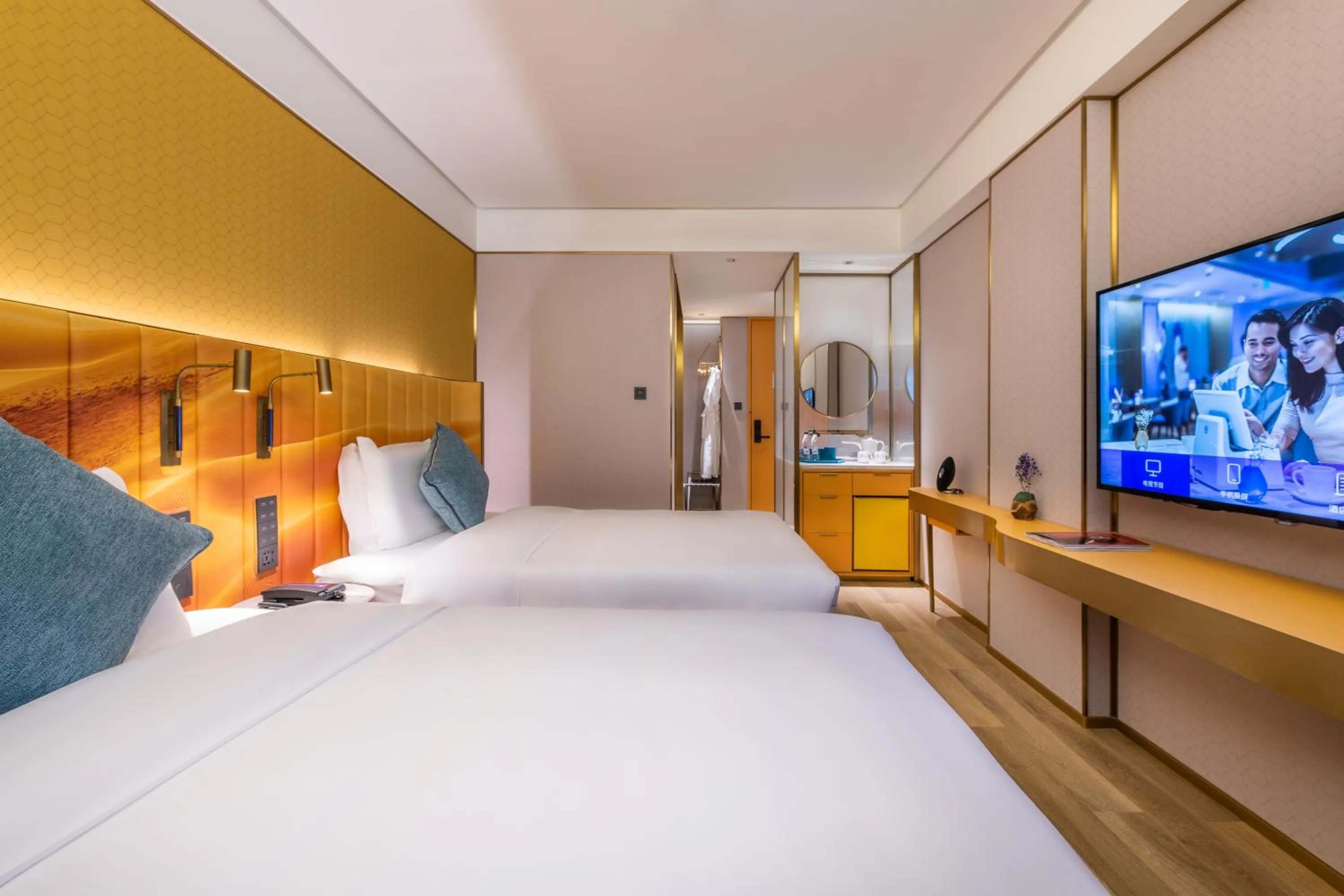 Bed in Manxin Hotel, Xi'an Bell Tower Muslim Quarter