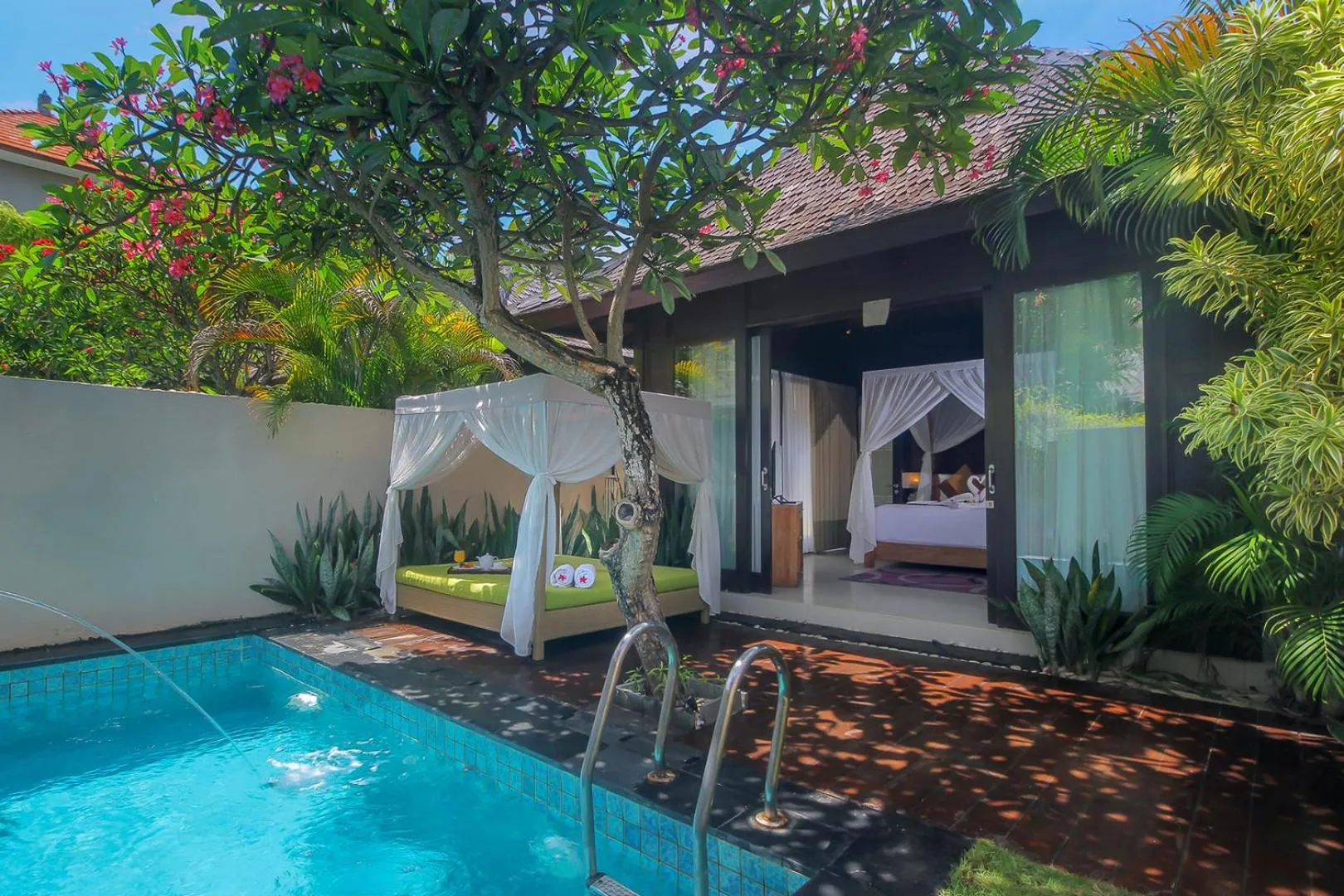 Pool view in d'Nusa Beach Club and Resort