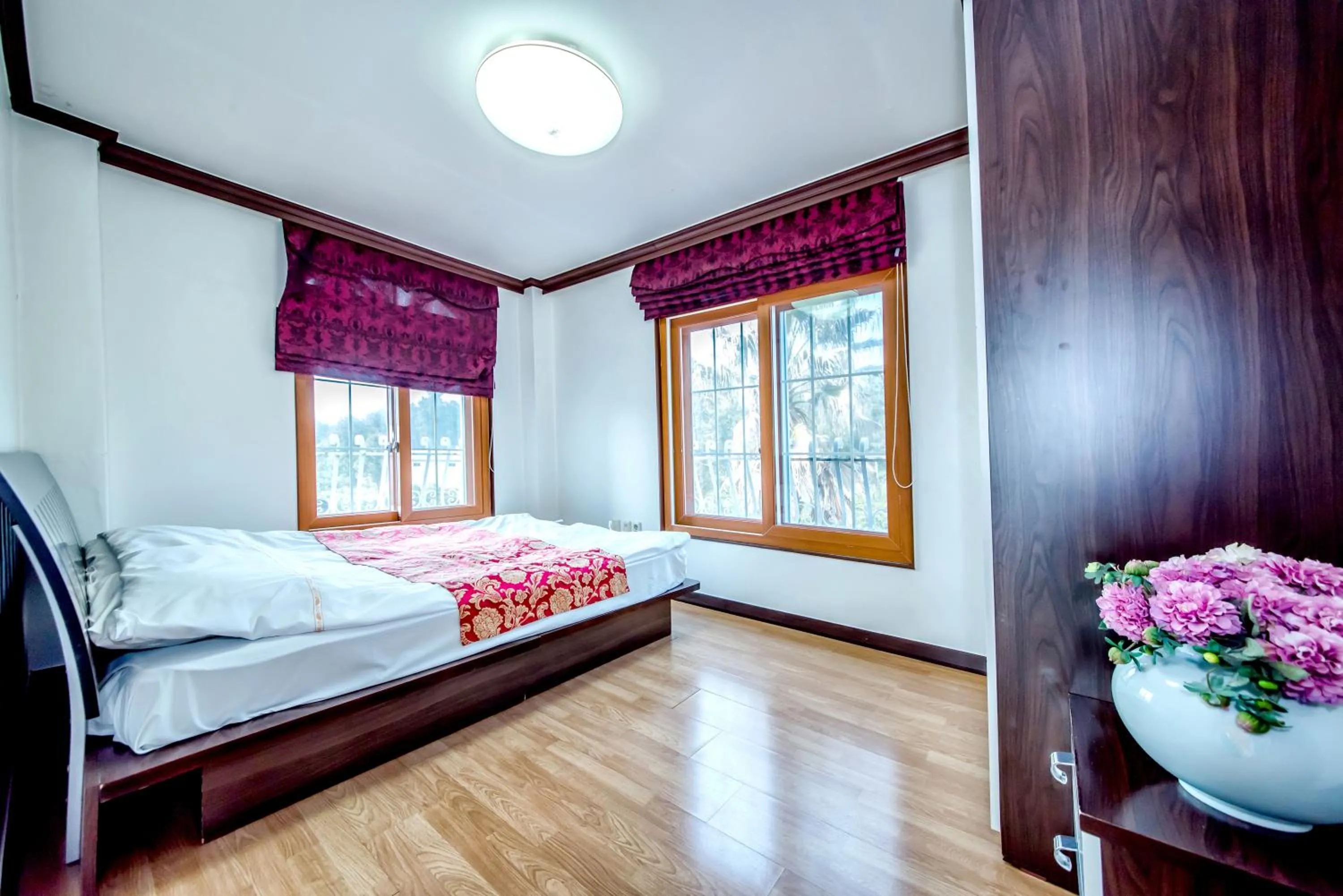 Bedroom, Bed in Jeju Hue Pension