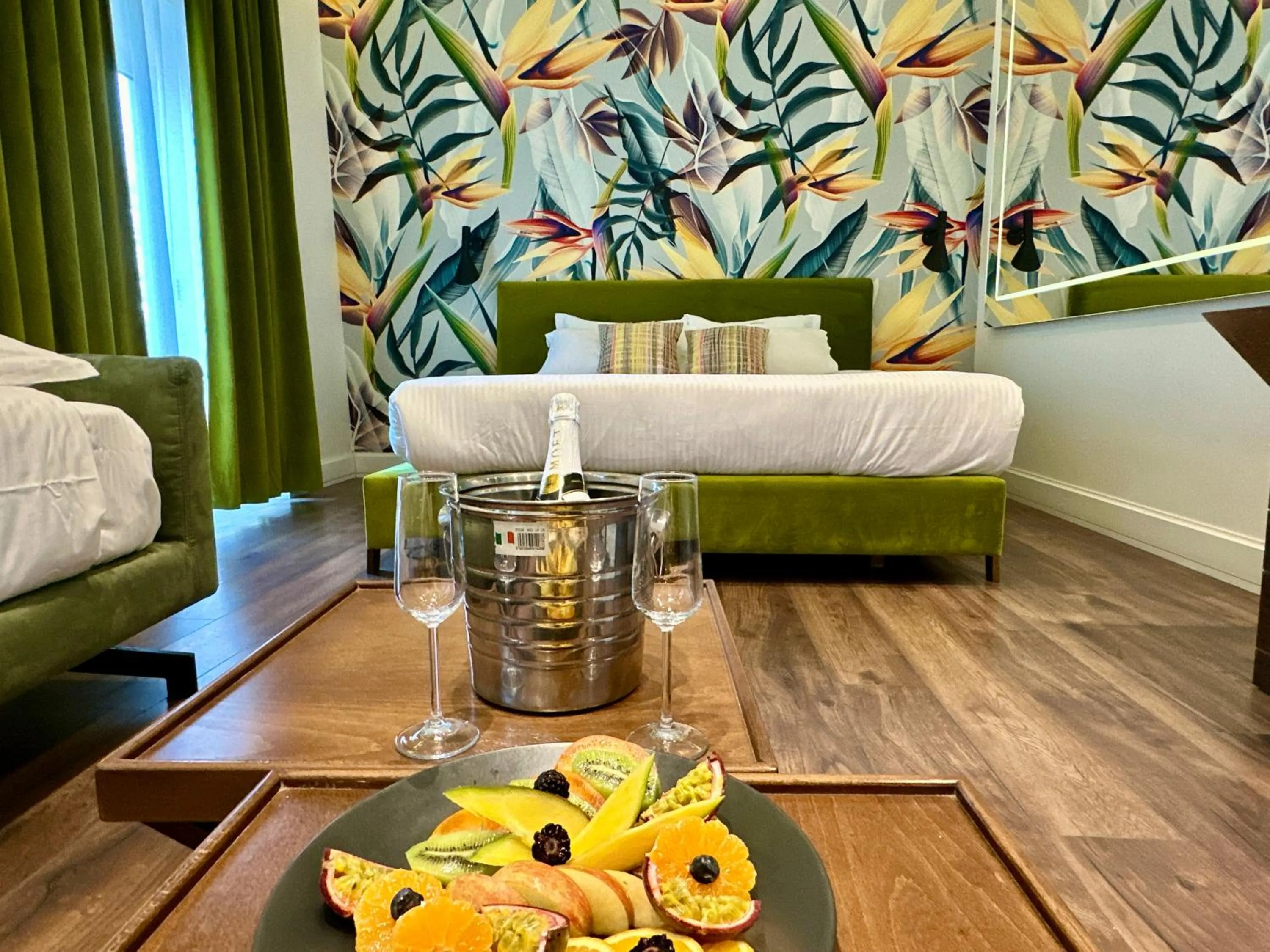 Bed in Le Palazzine Hotel