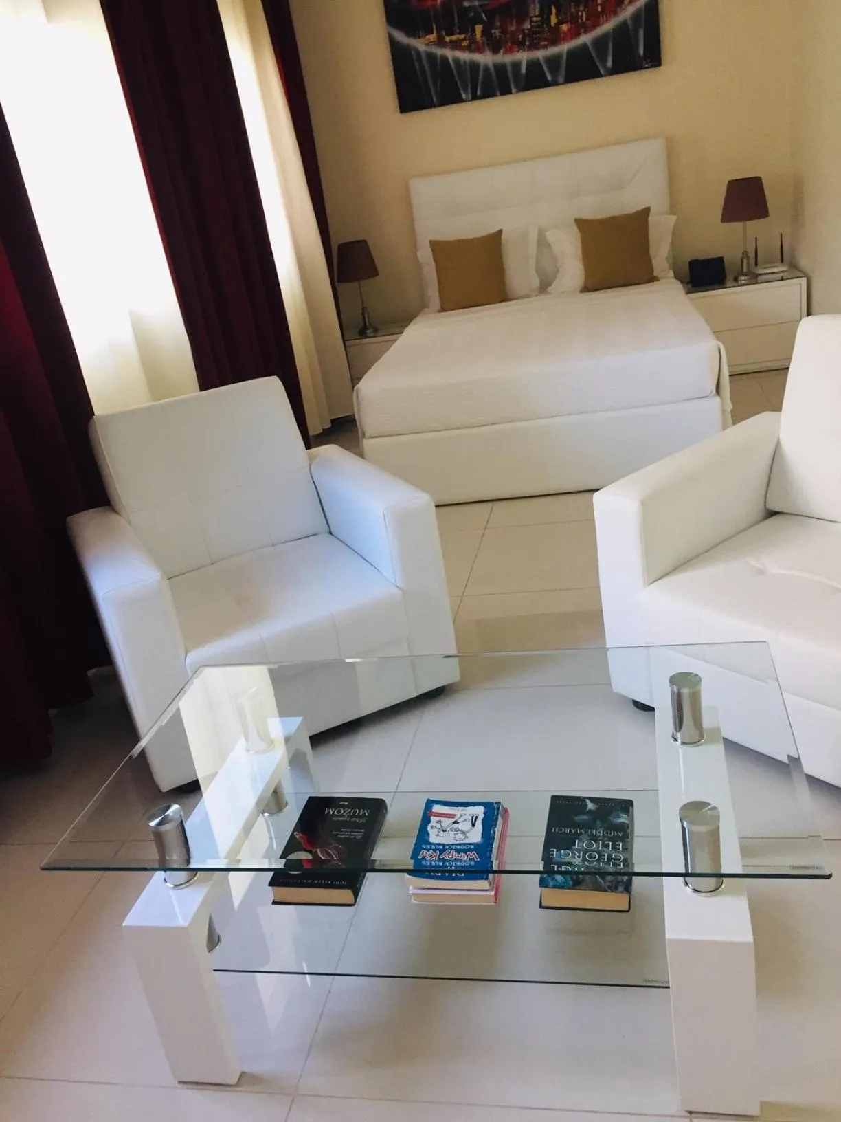 Seating area, Bed in São Francisco Accommodation