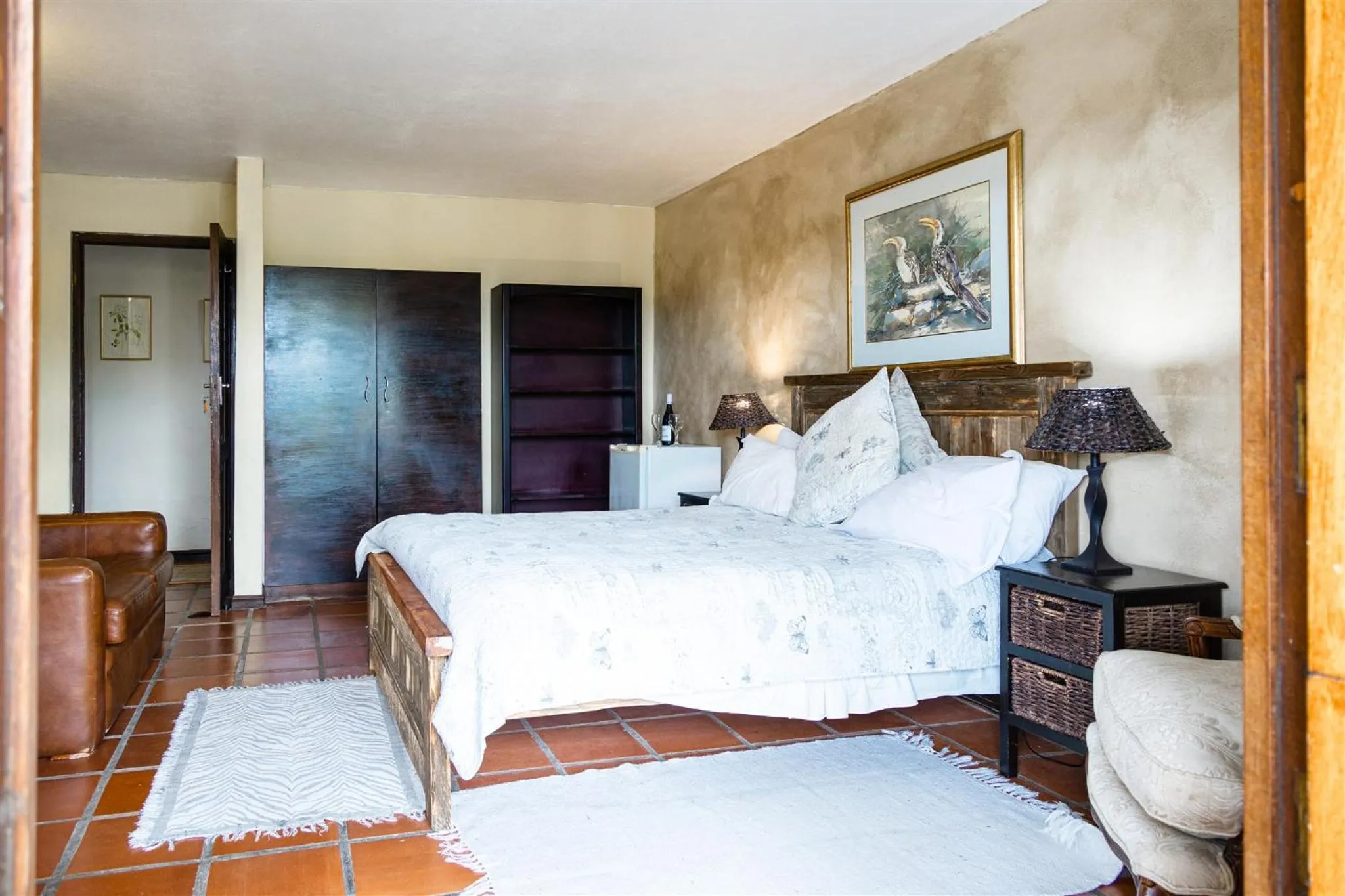 Bed in Wild Rose Country Lodge