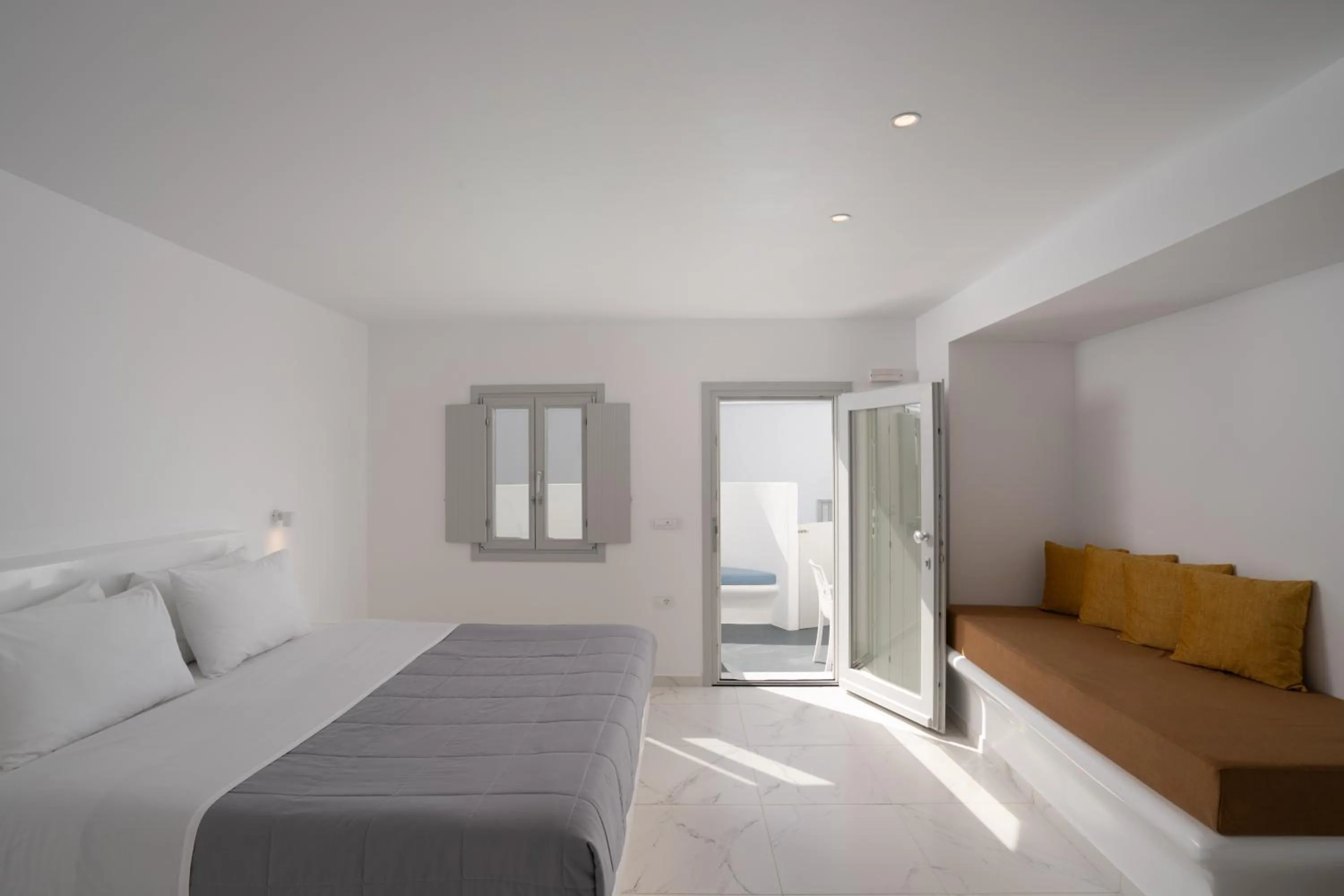 Bedroom, Bed in White Concept Caves